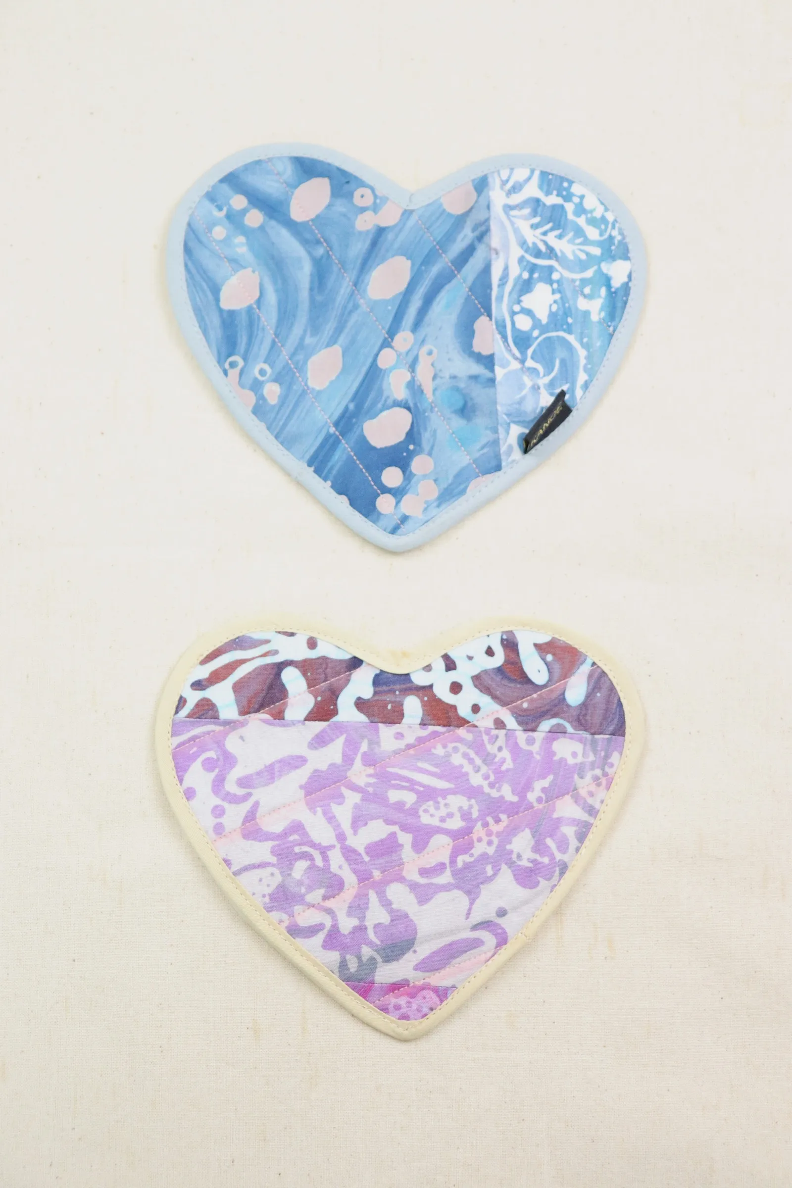 Batik Heart Coaster - Pixie Fizz ( Set of 2 )