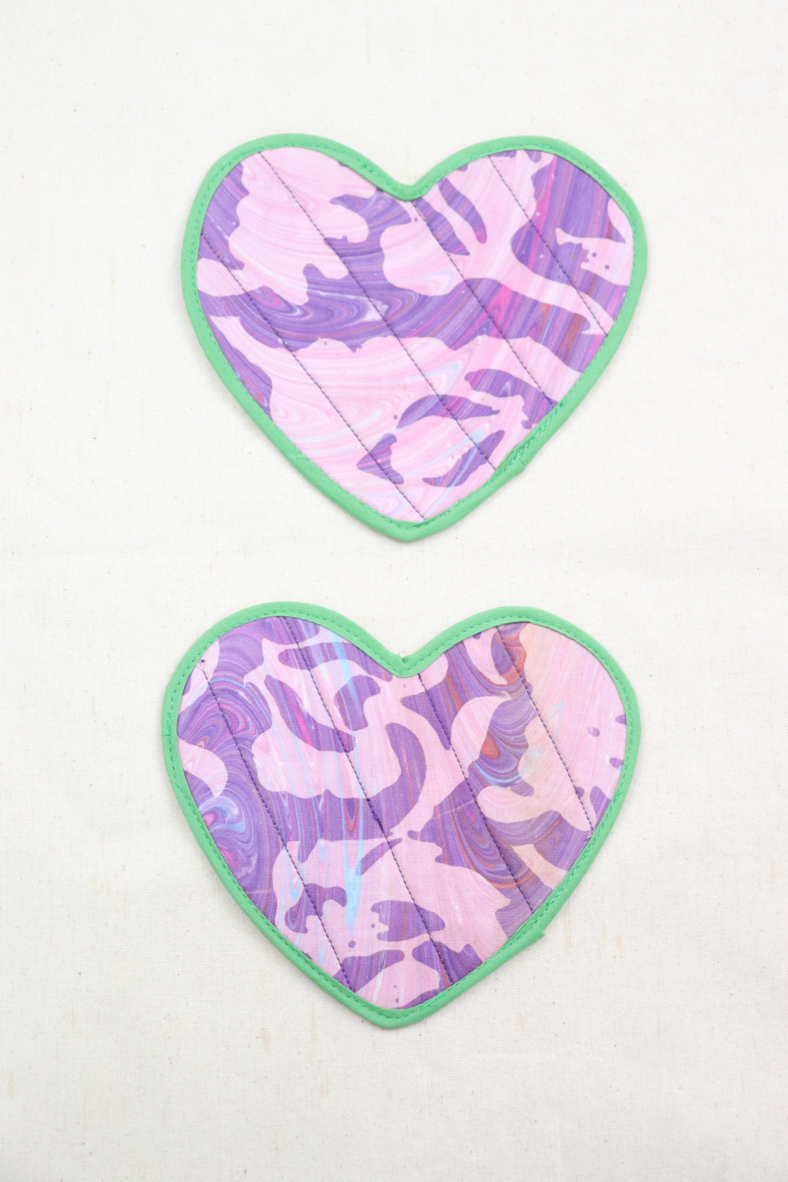 Batik Heart Coaster - Tutti Frutti ( Set of 2 )