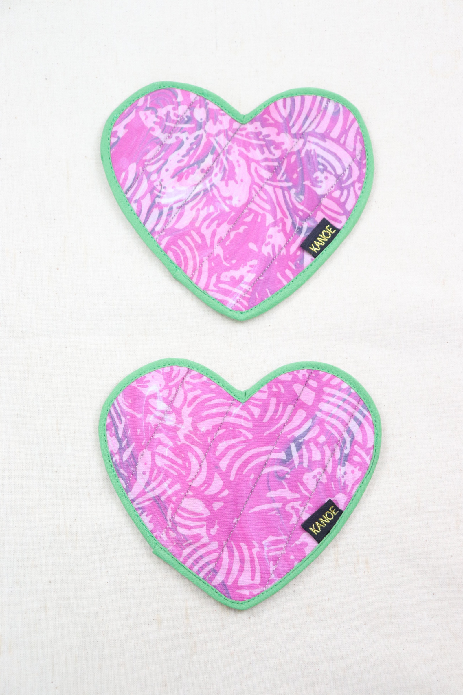 Batik Heart Coaster - Tutti Frutti ( Set of 2 )