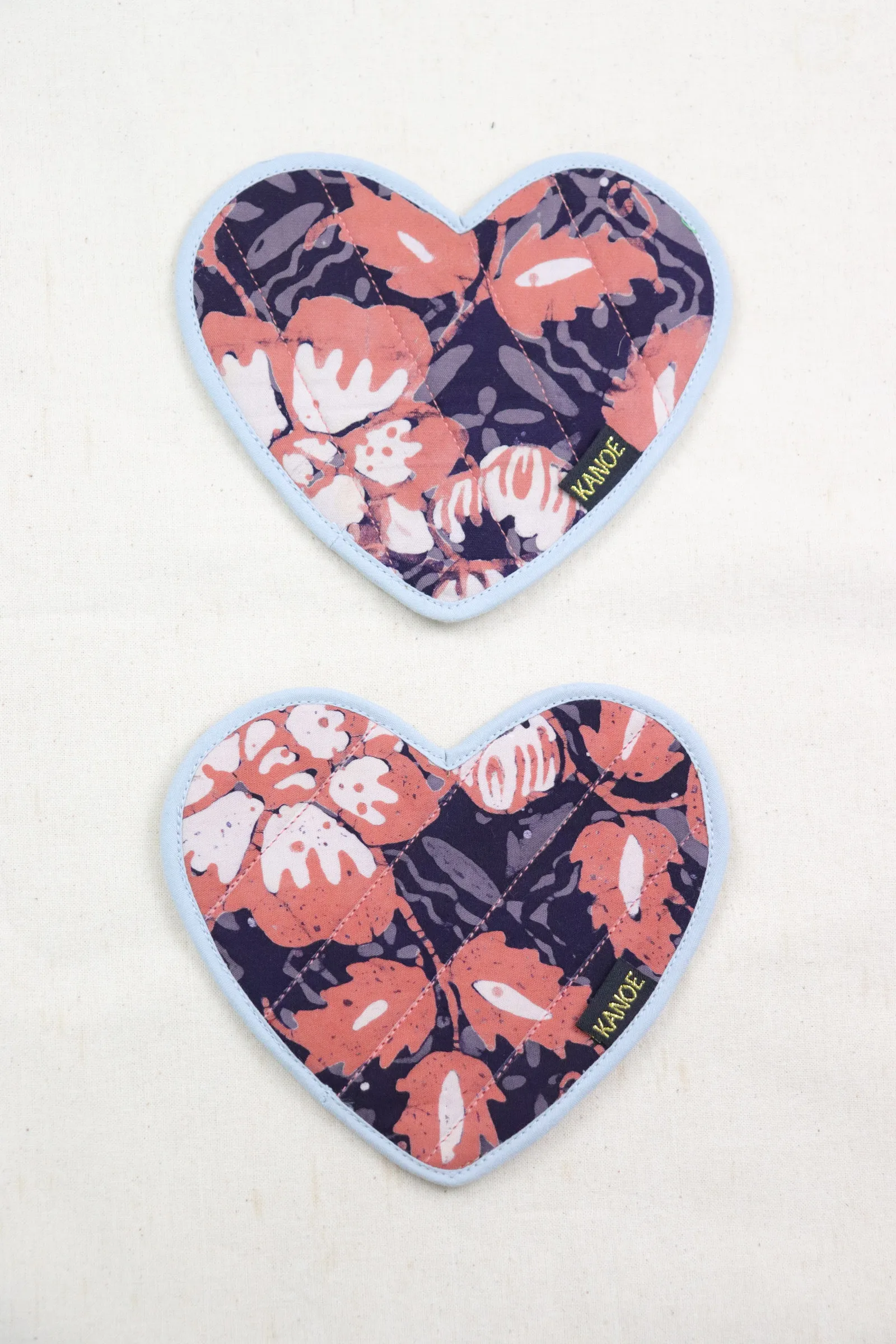 Batik Heart Coaster - Toffee ( Set of 2 )