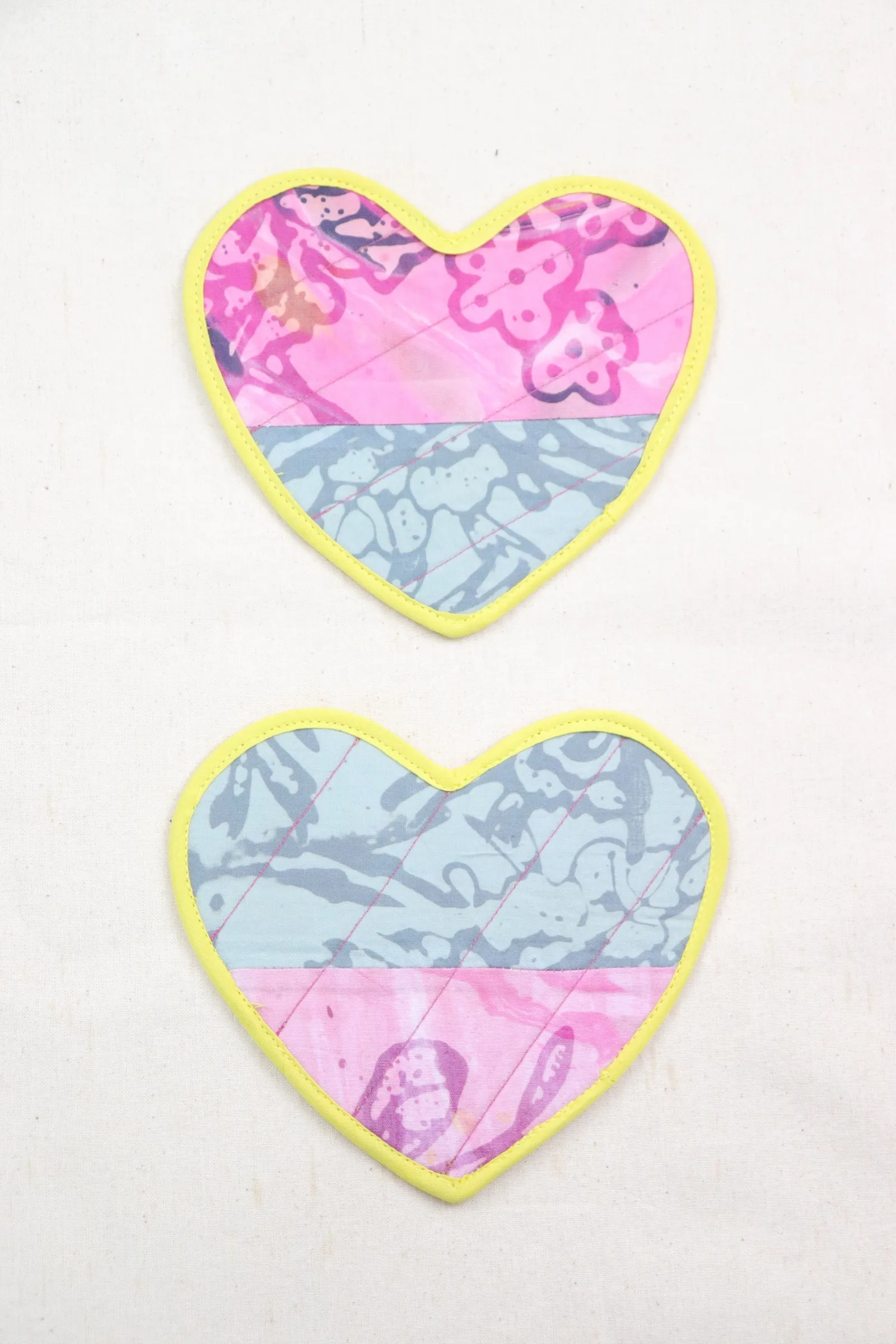Batik Heart Coaster - Caramel Swirl ( Set of 2 )