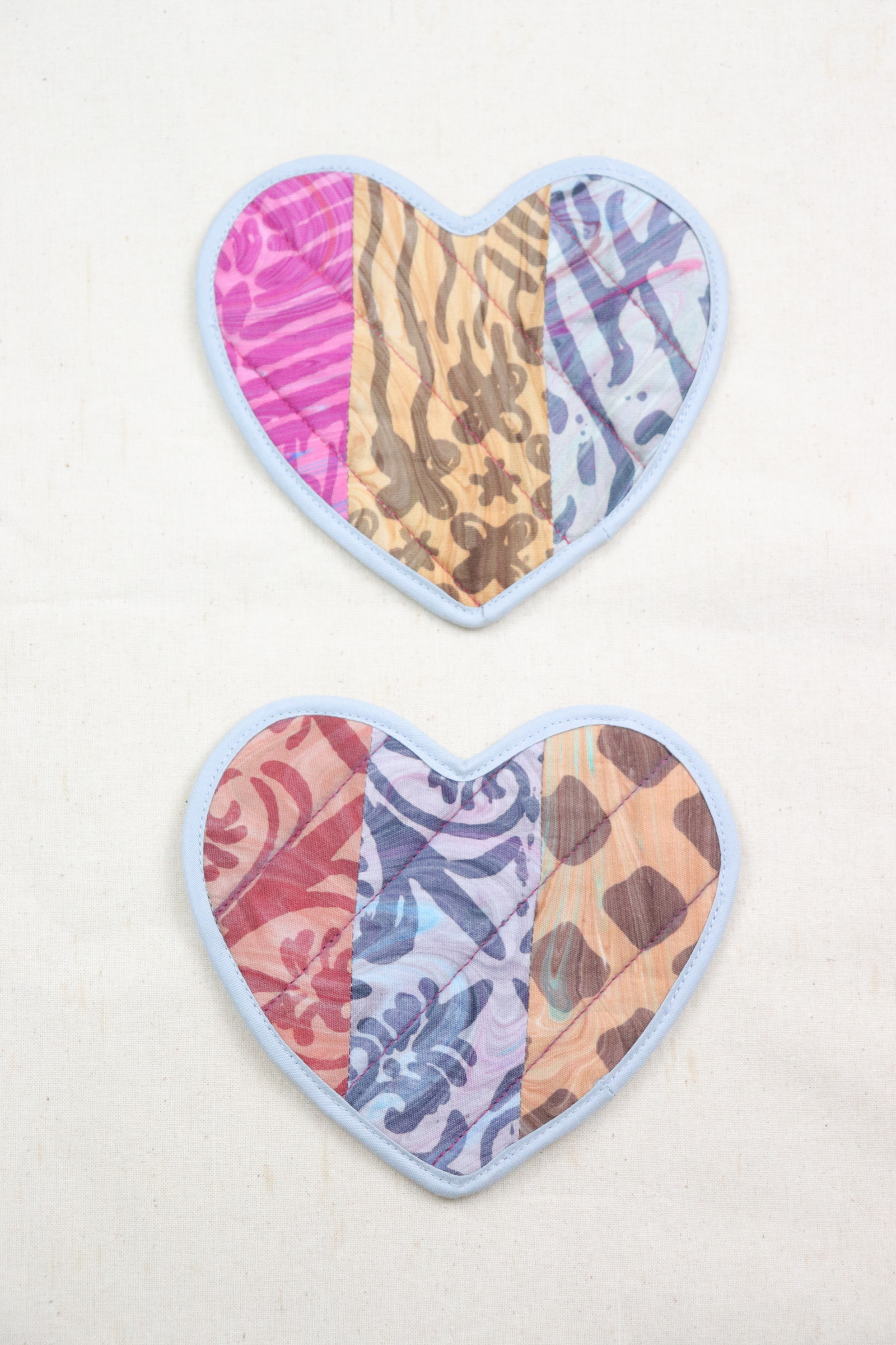 Batik Heart Coaster - Mango Sorbet ( Set of 2 )