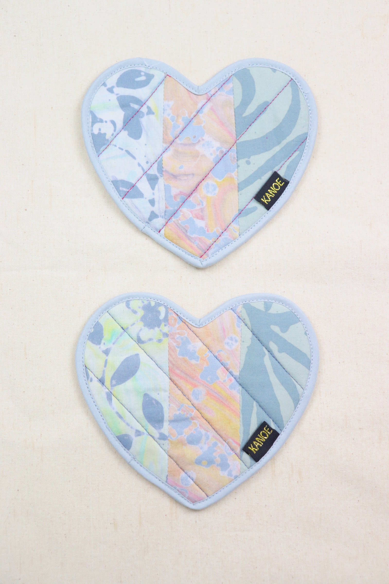 Batik Heart Coaster - Mango Sorbet ( Set of 2 )