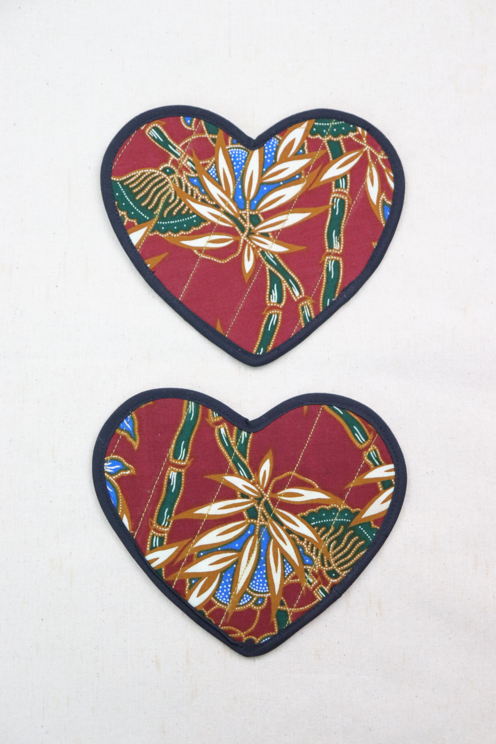Batik Heart Coaster - Bambee ( Set of 2 )