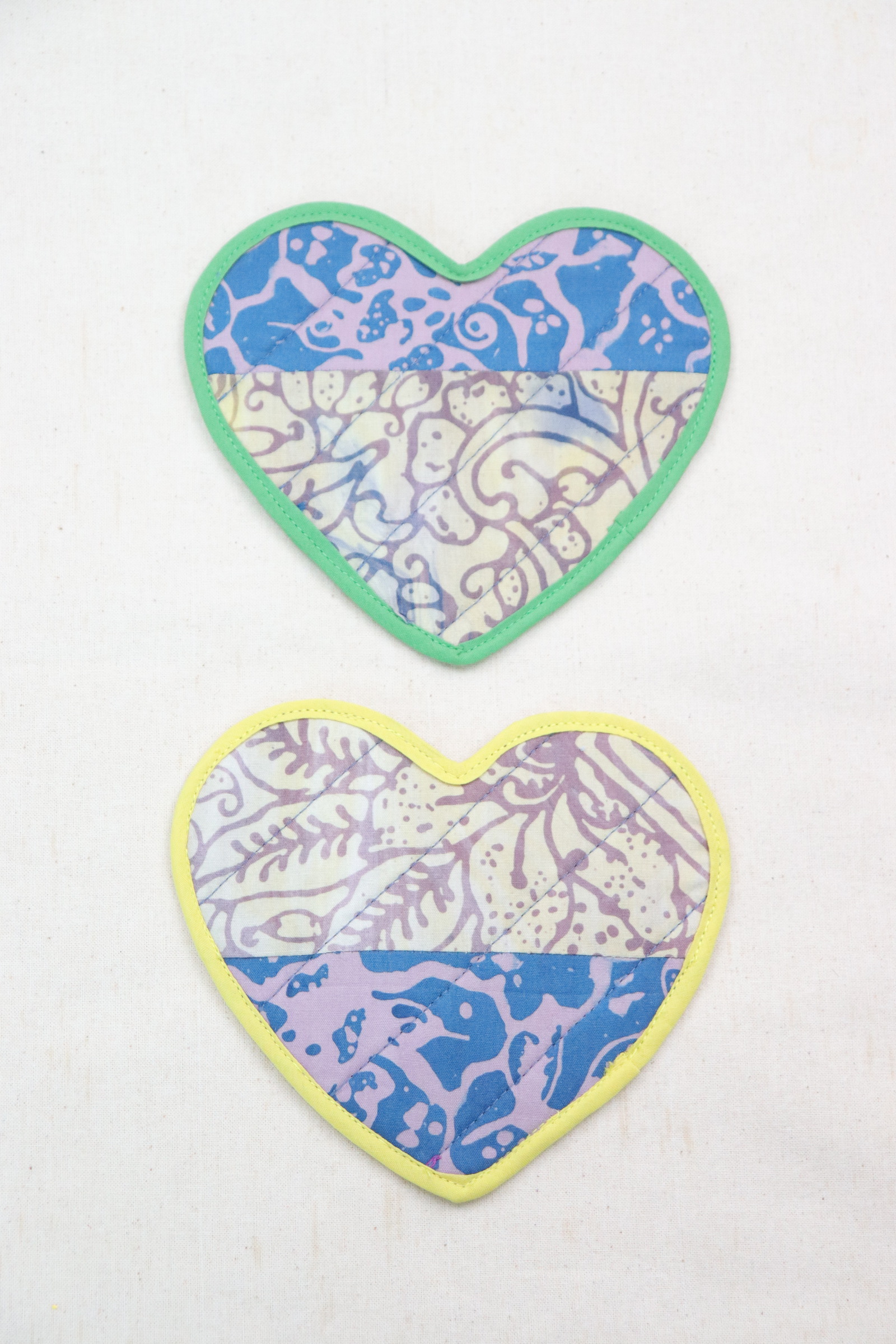 Batik Heart Coaster - Mallowe ( Set of 2 )