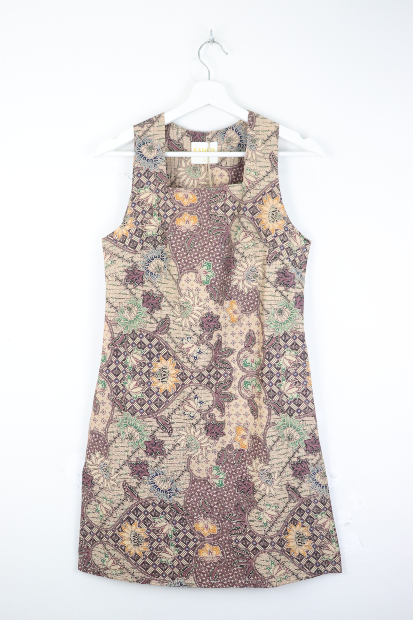 Square Neck Batik Shift Dress - Cerine