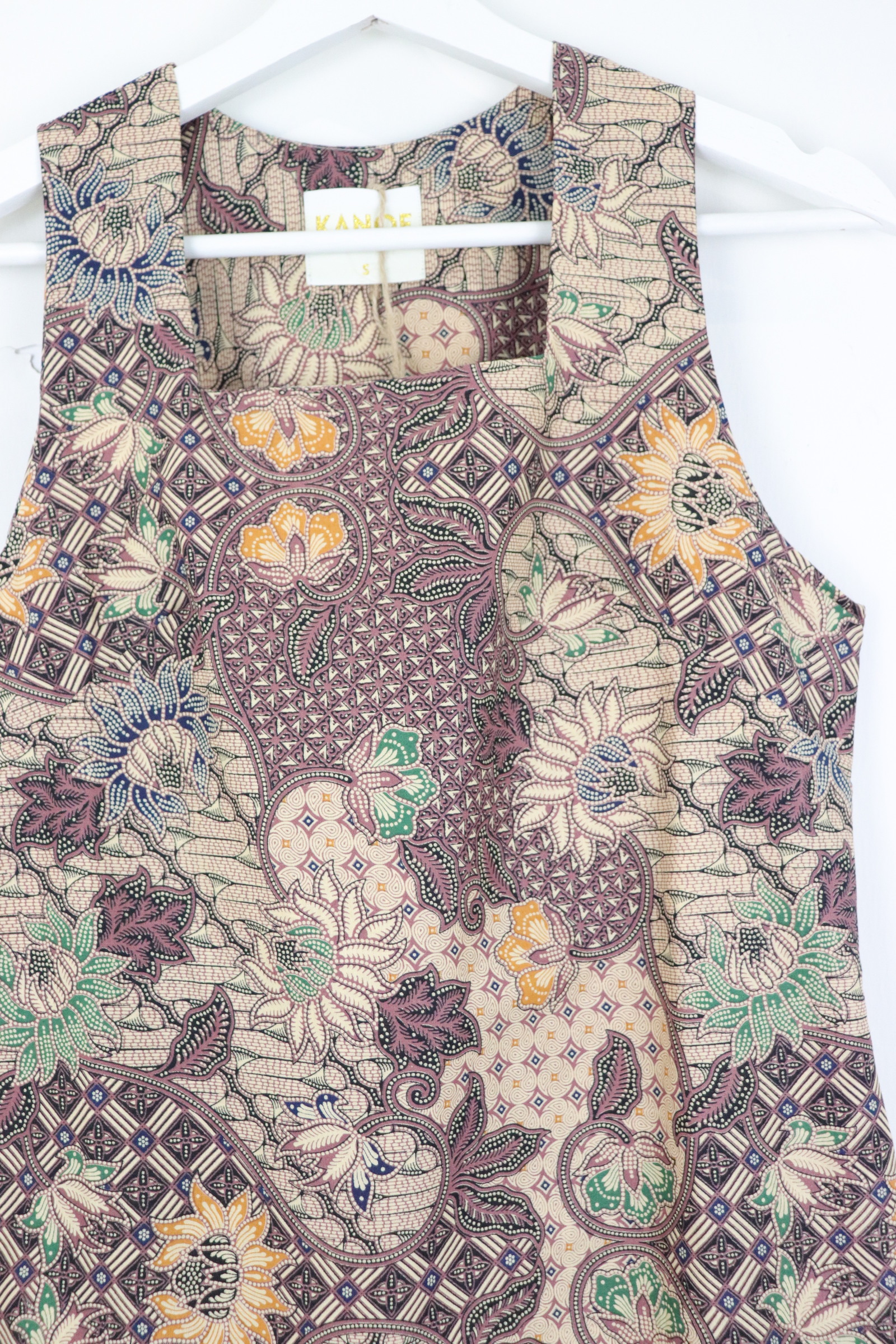 Square Neck Batik Shift Dress - Cerine