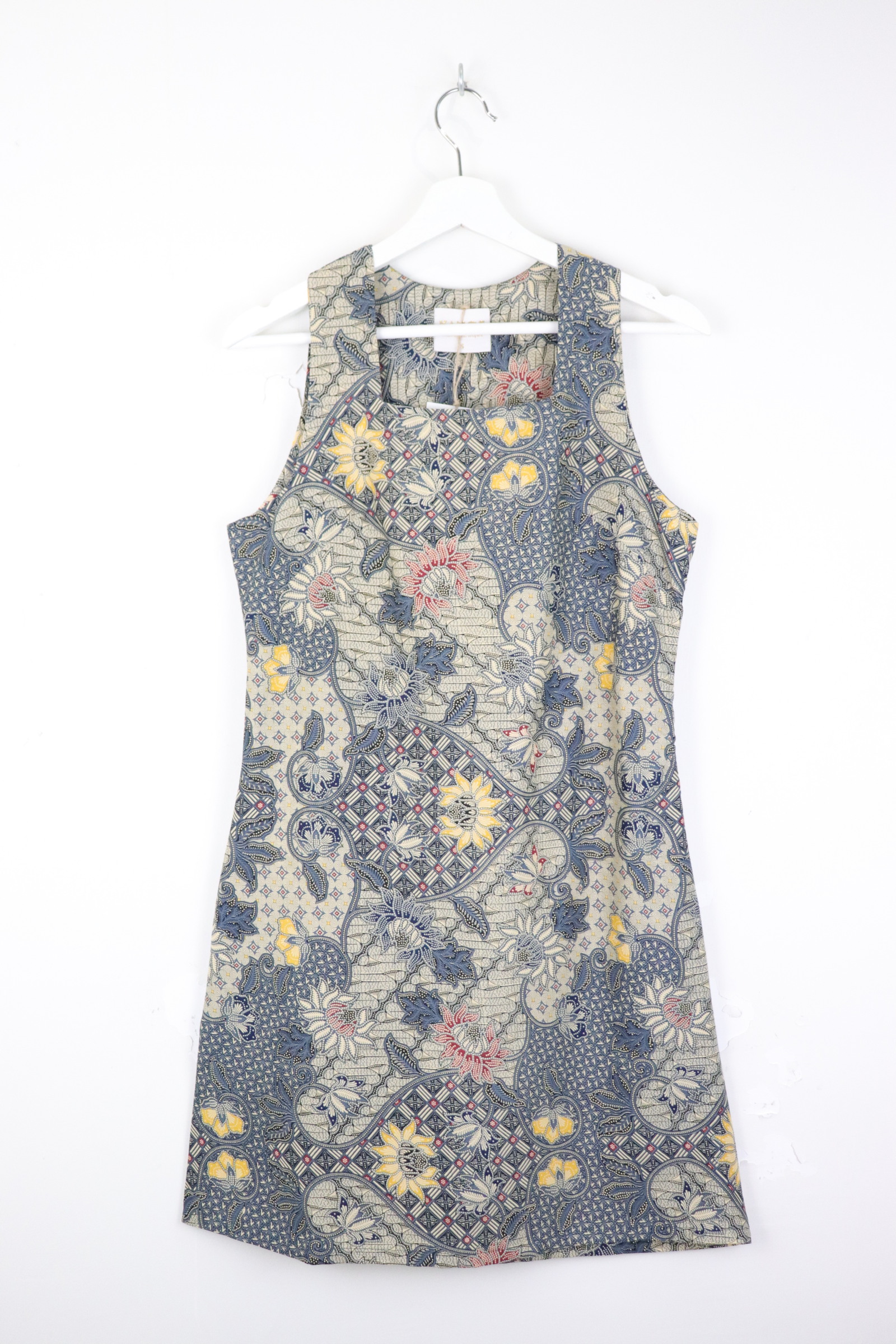 Square Neck Batik Shift Dress - Avelis 