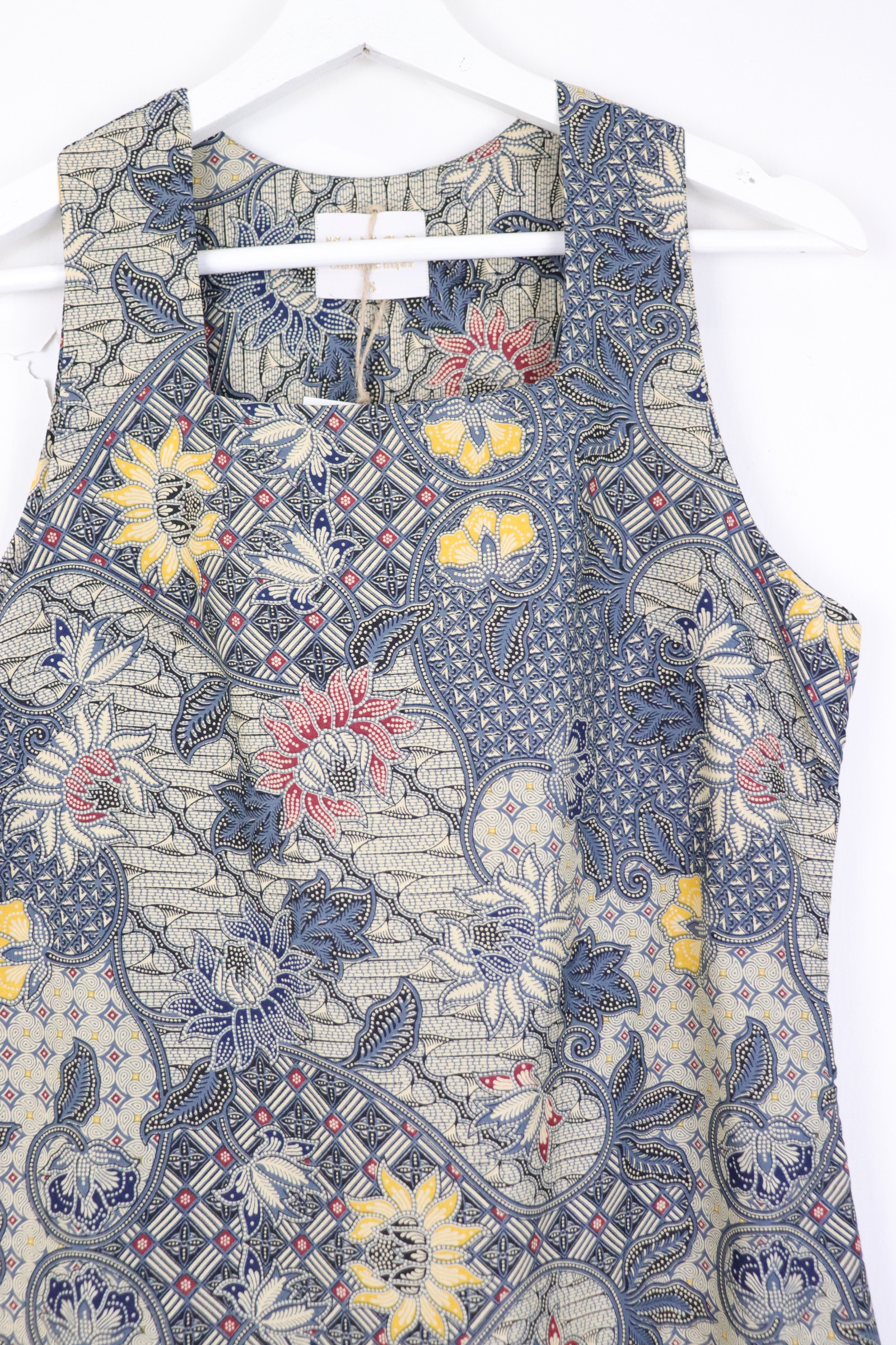 Square Neck Batik Shift Dress - Avelis 