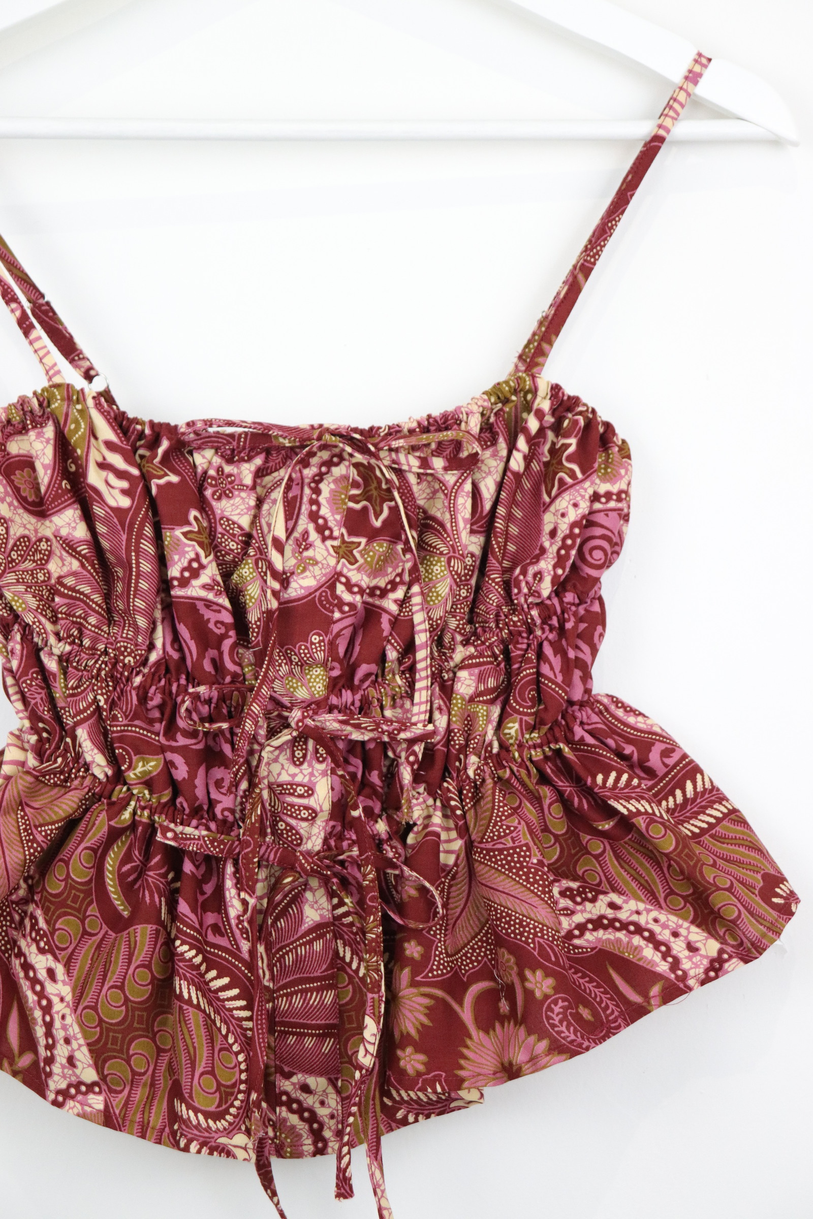 Ruched Camisole Batik Top - Elora