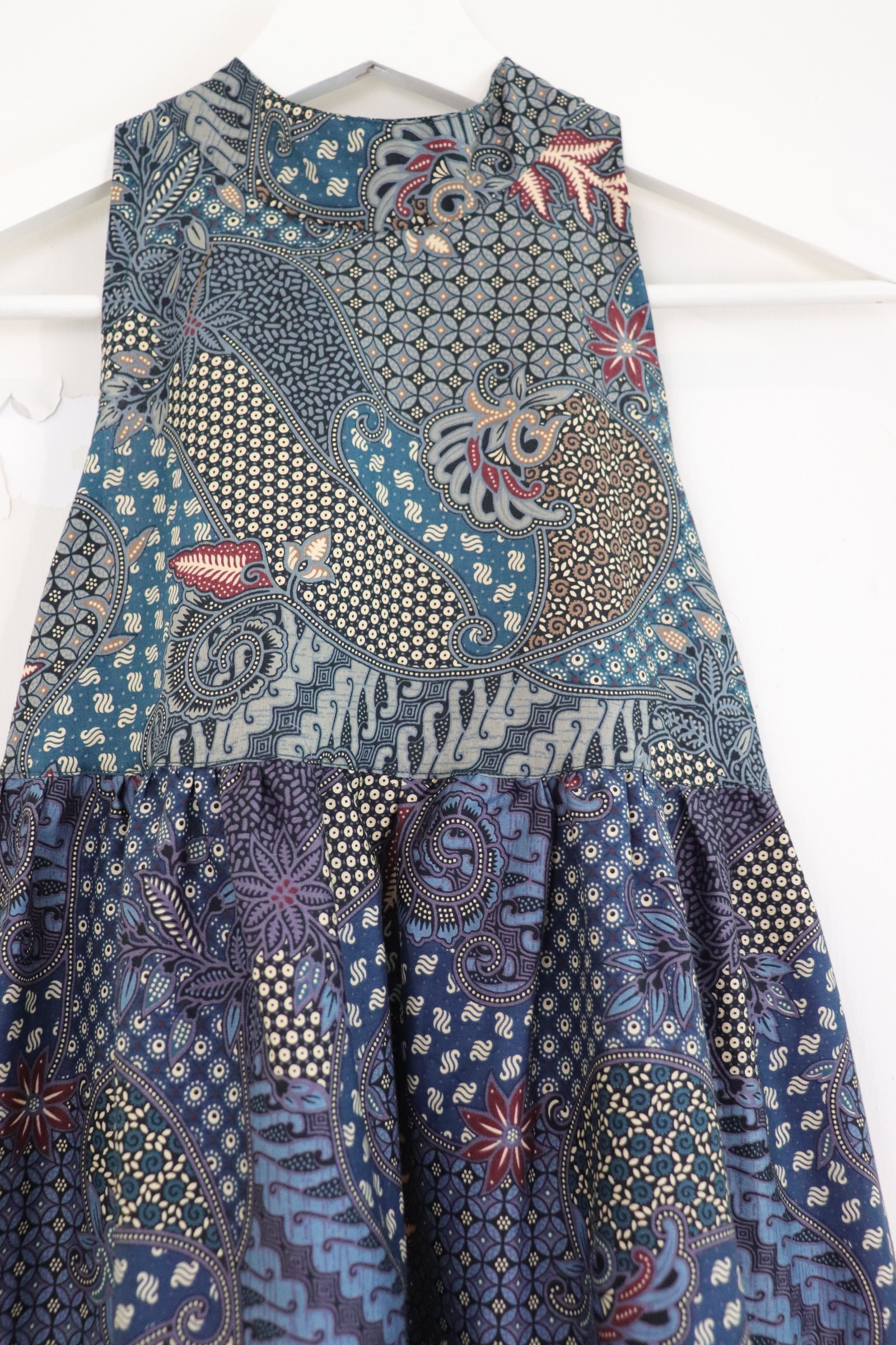 Batik Multi-Color Tier Dress - Ocean