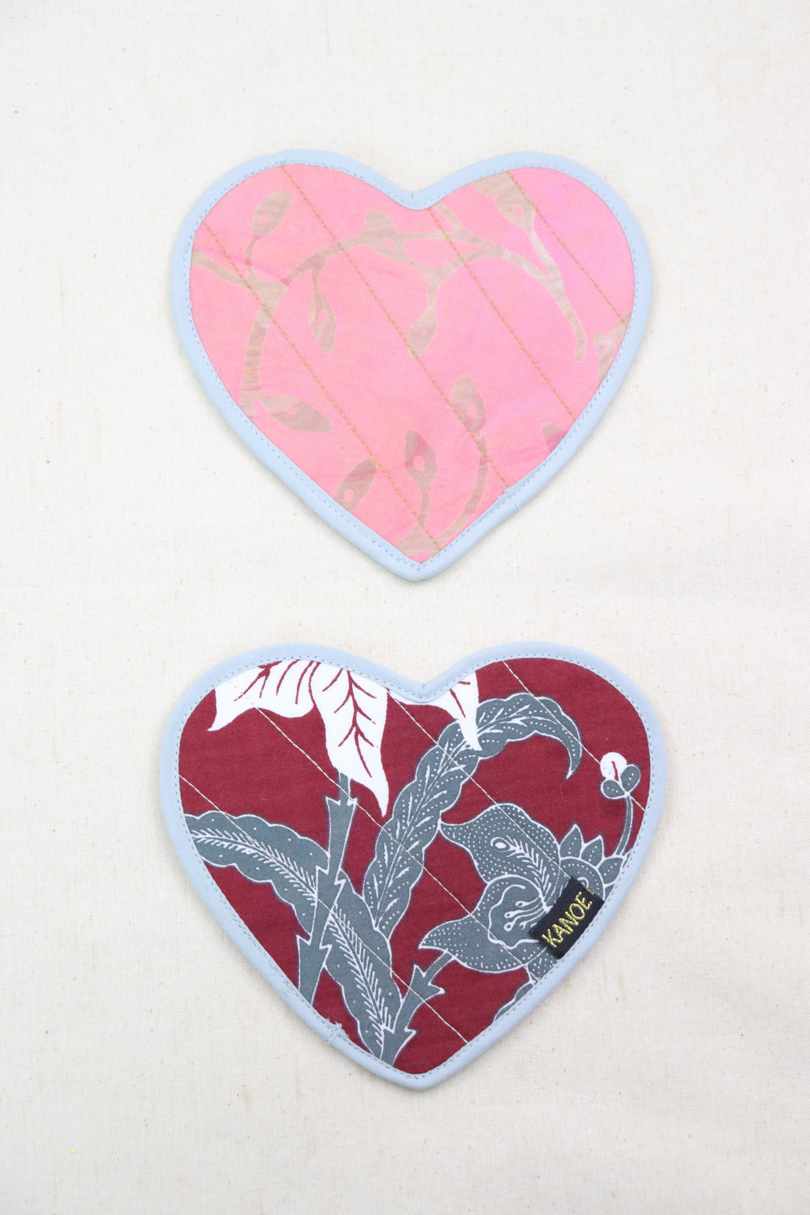 Batik Heart Coaster - Celestial Rose ( Set of 2 )