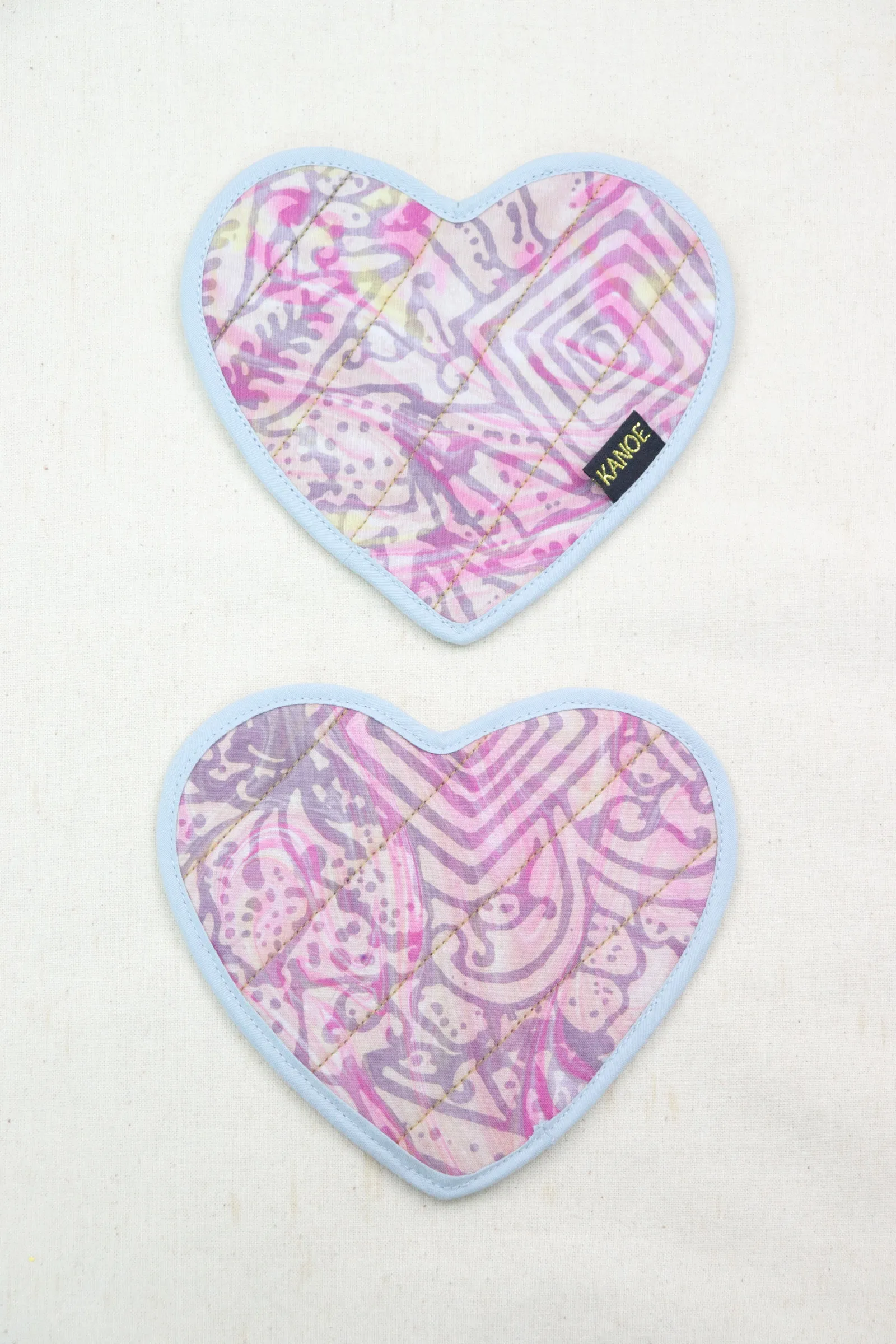Batik Heart Coaster - Celestial Rose ( Set of 2 )