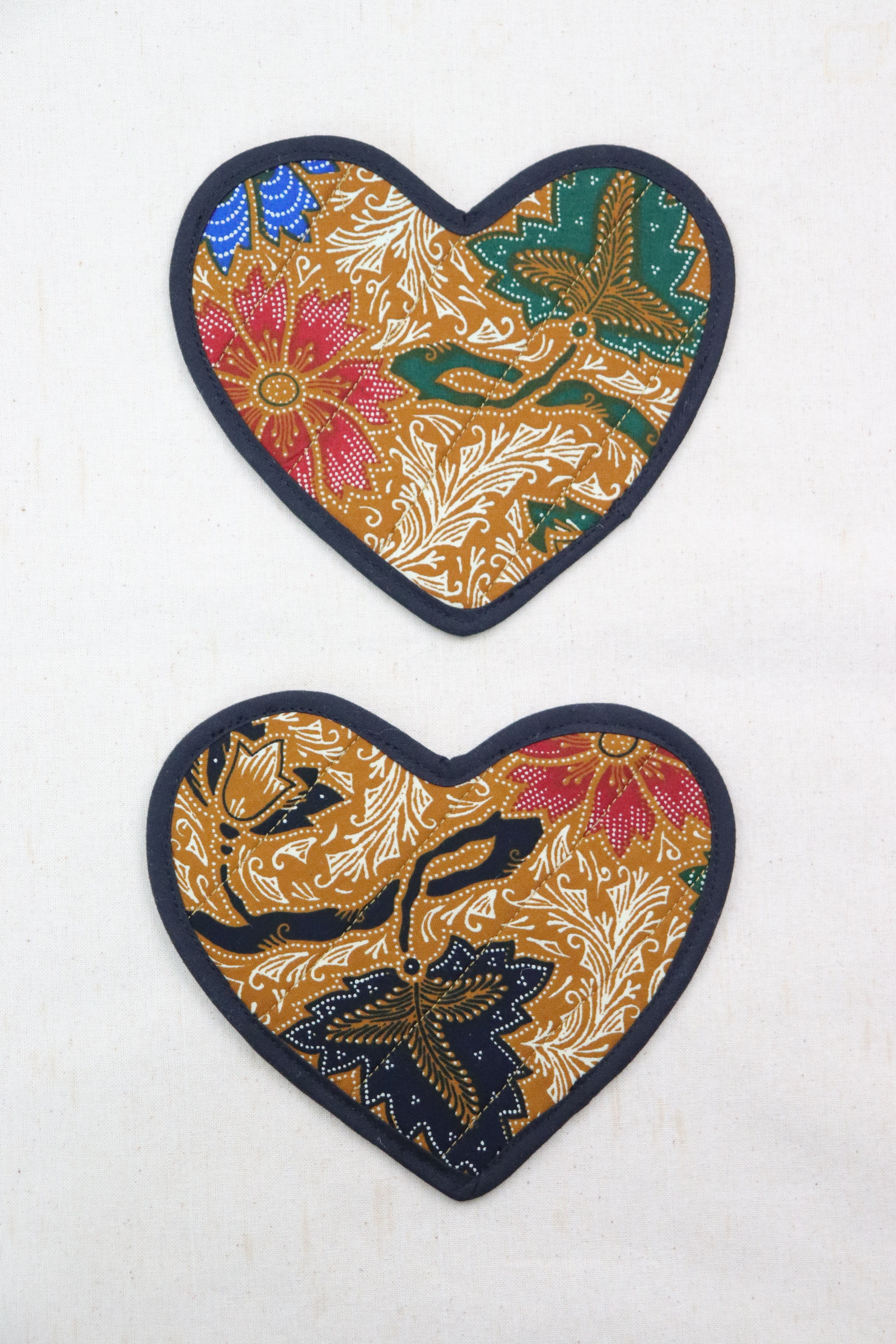 Batik Heart Coaster - Eclipse Heart ( Set of 2 )