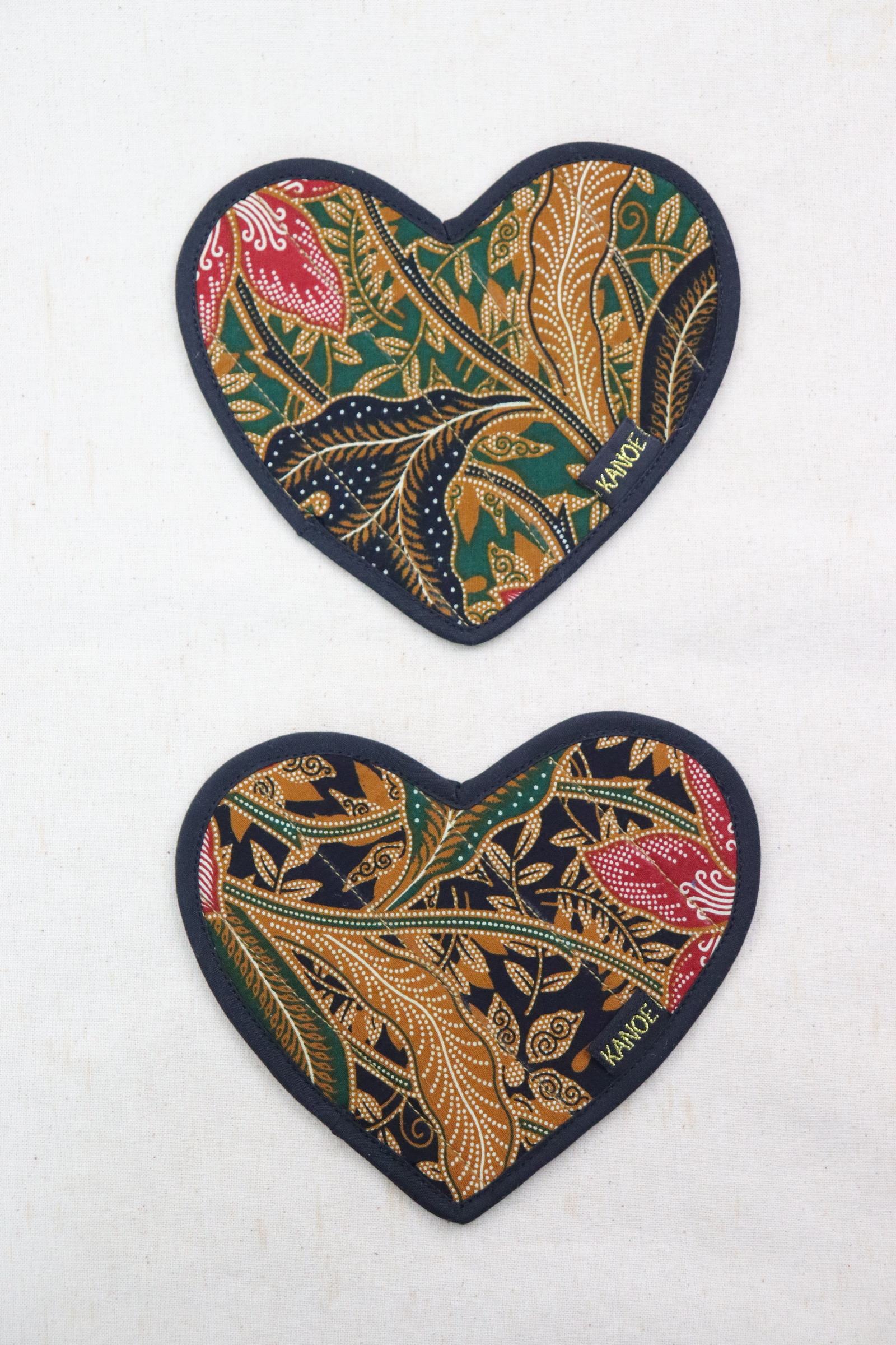 Batik Heart Coaster - Eclipse Heart ( Set of 2 )