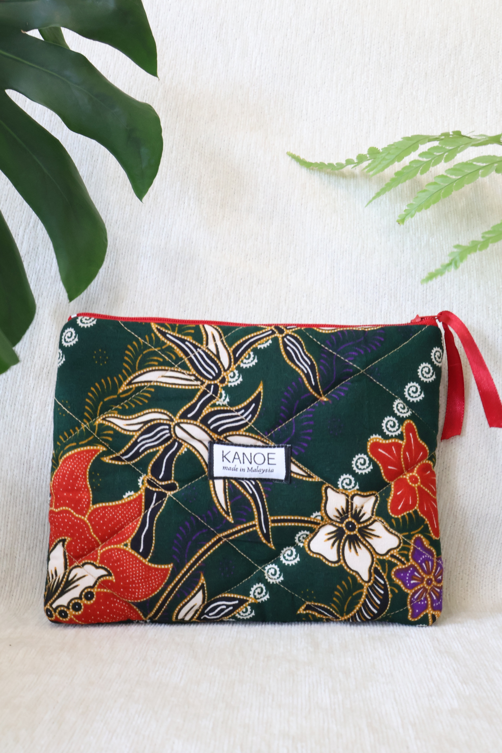 Quilted Batik Pouch - Florena