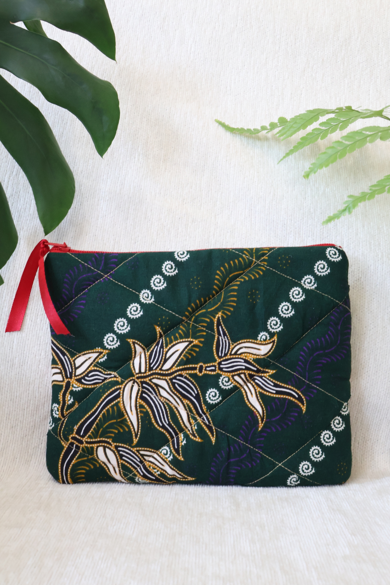 Quilted Batik Pouch - Florena