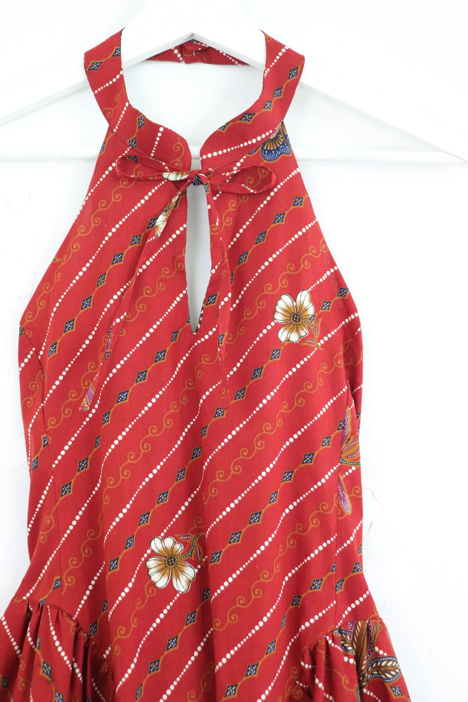 Qi Pao Halter Dress - Cherry Glow [ S-M ]