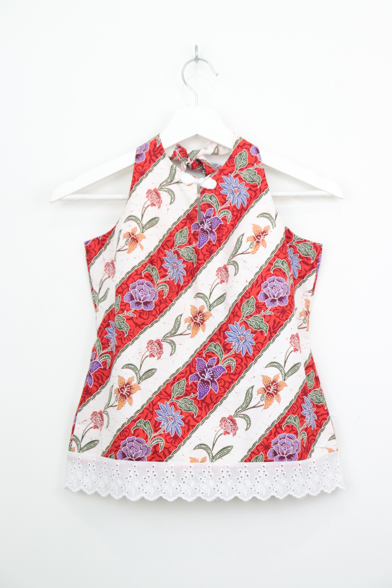 C.C. Halter Lace Batik Top - Rougea [ M ]