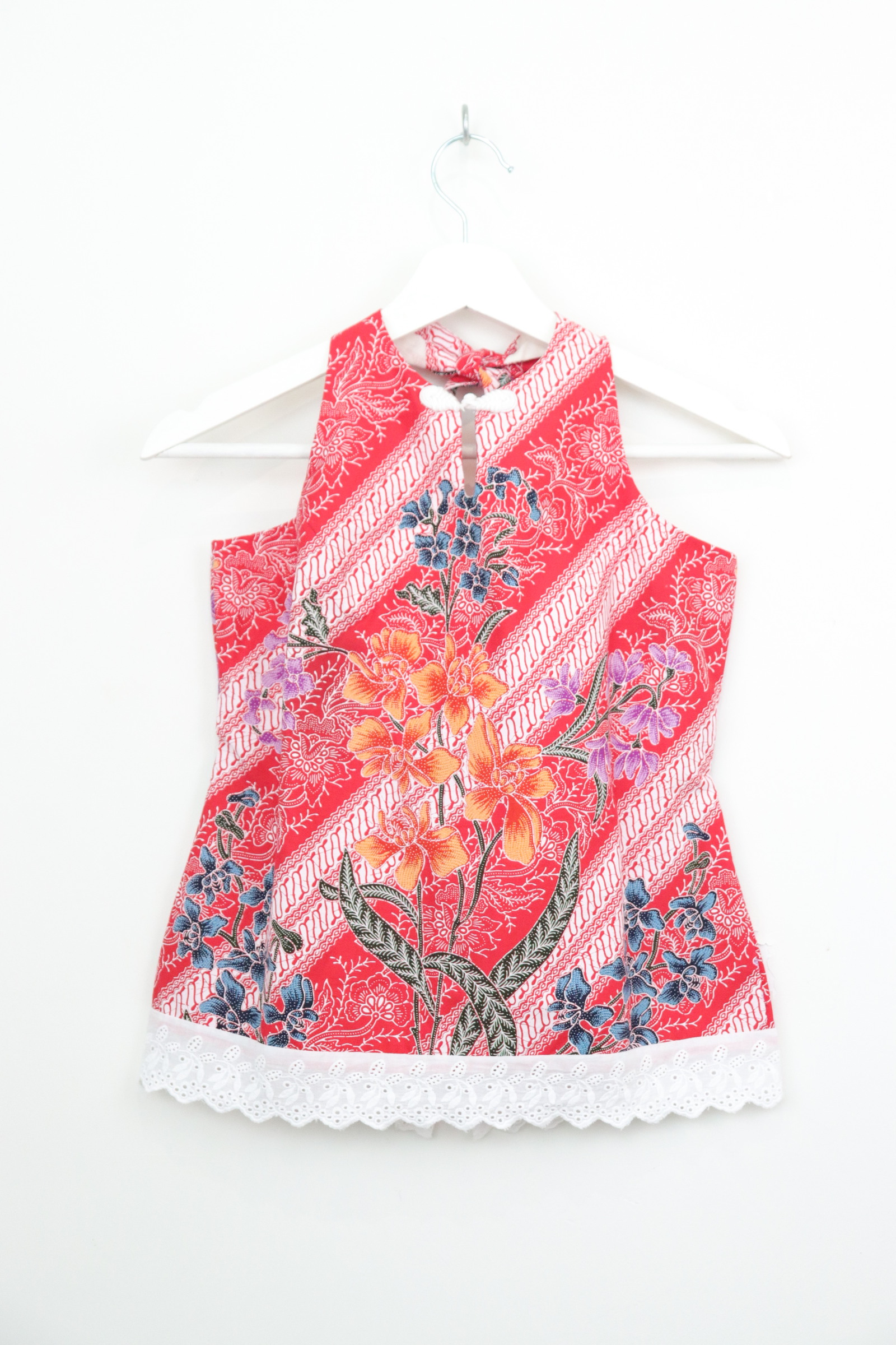 C.C. Halter Lace Batik Top - Scarlet Dew [ M ]
