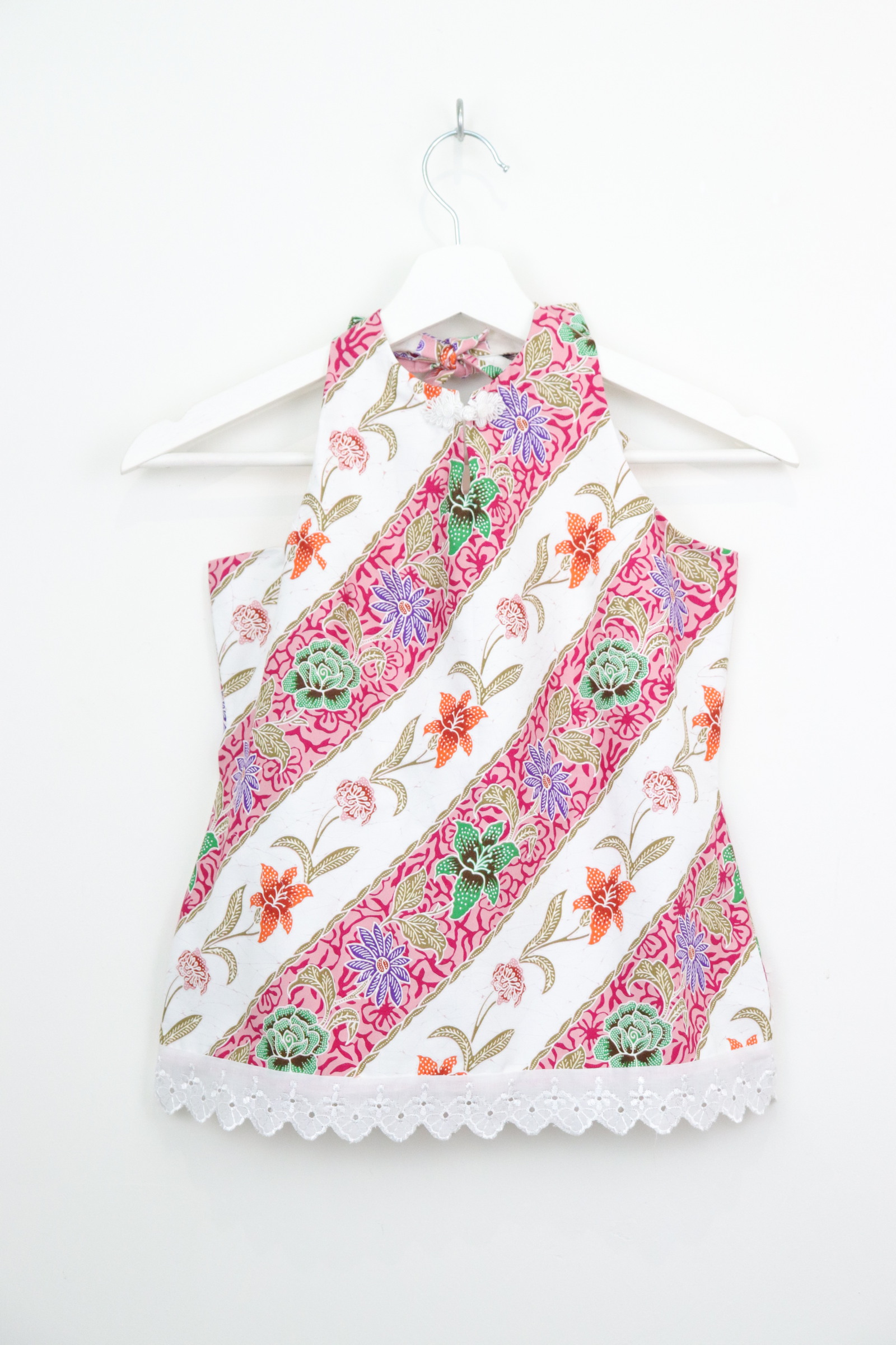 C.C. Halter Lace Batik Top - Cherryblush [ M ]