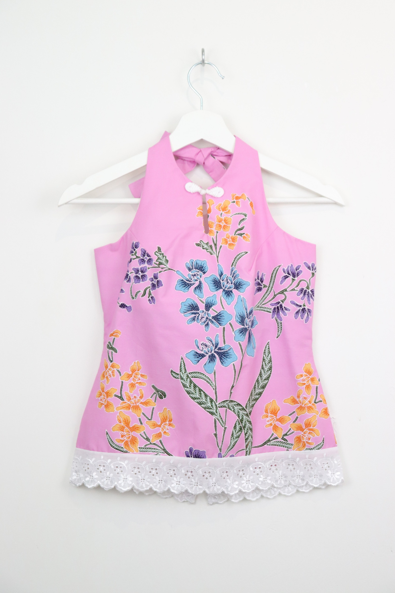 C.C. Halter Lace Batik Top - Peony [ S ]