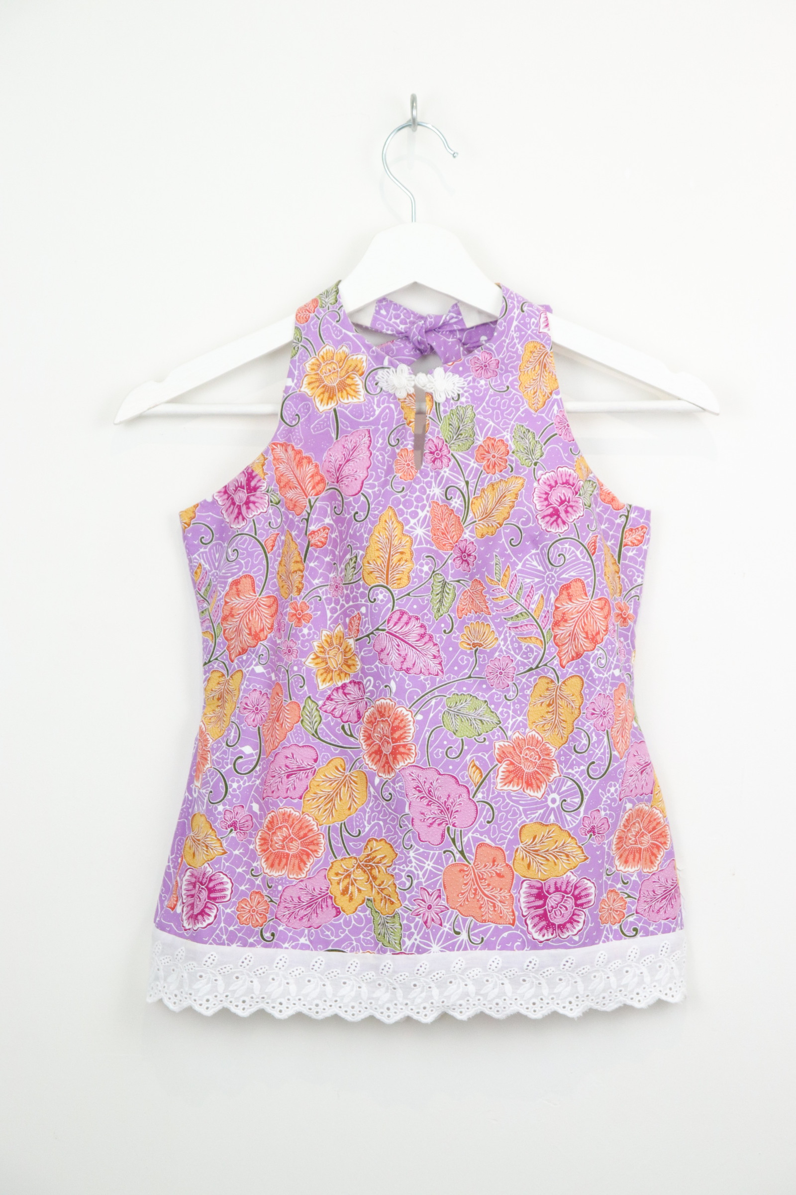 C.C. Halter Lace Batik Top - Periwinkle 