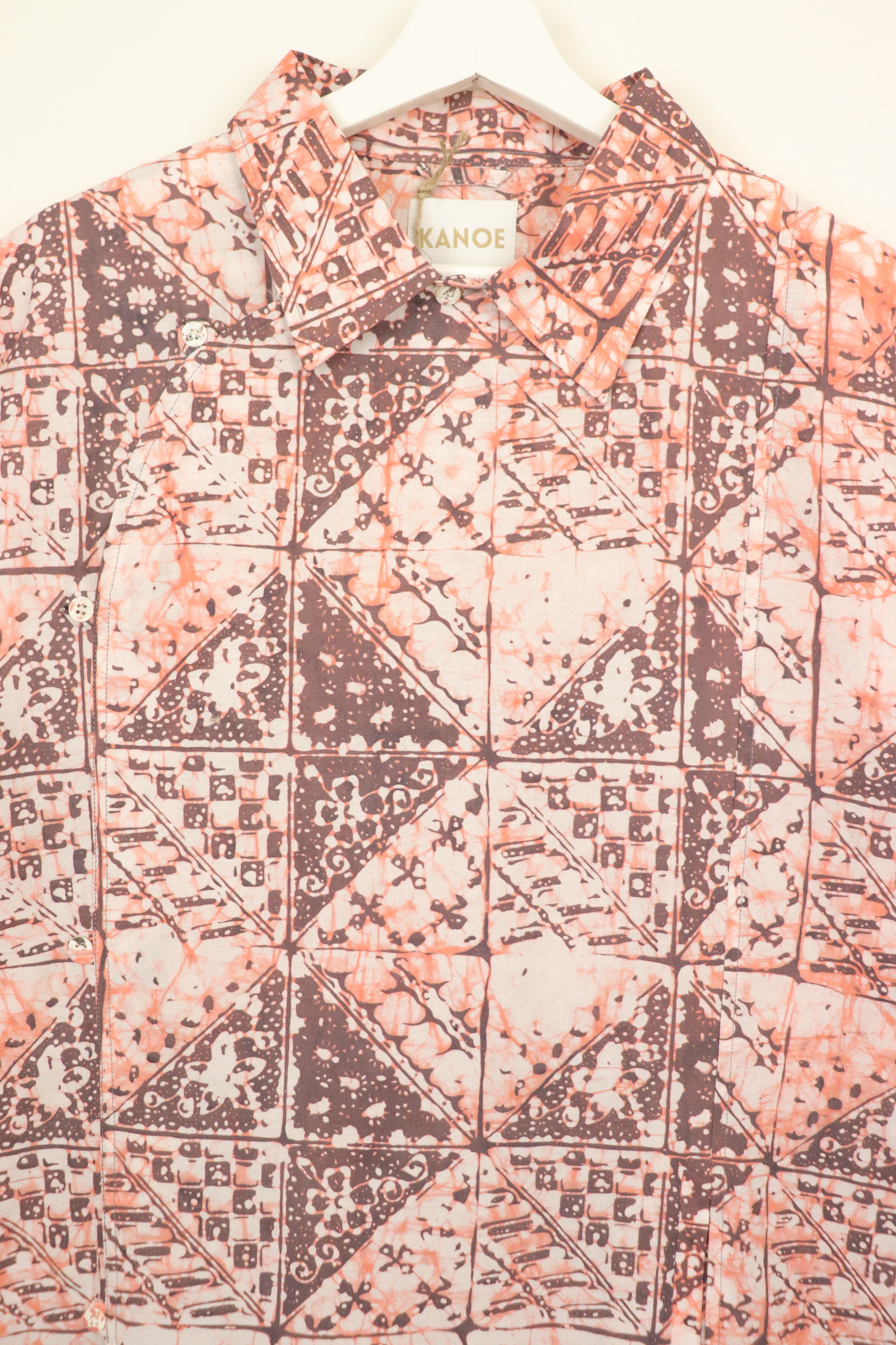 Modern Samfu Shirt - Peach Flare [ Handmade Batik ] [ S-M ]
