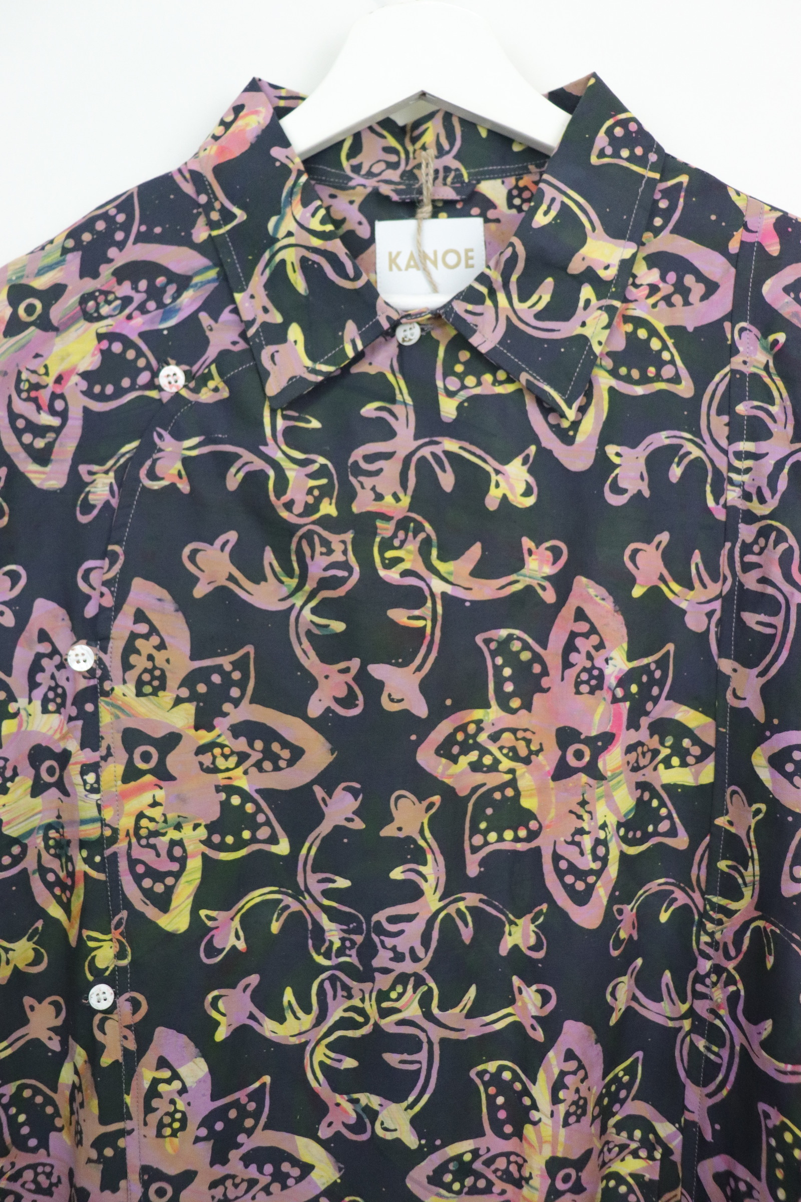 Modern Samfu Shirt - Onyx Blaze [ Handmade Batik ] [ S-M ]