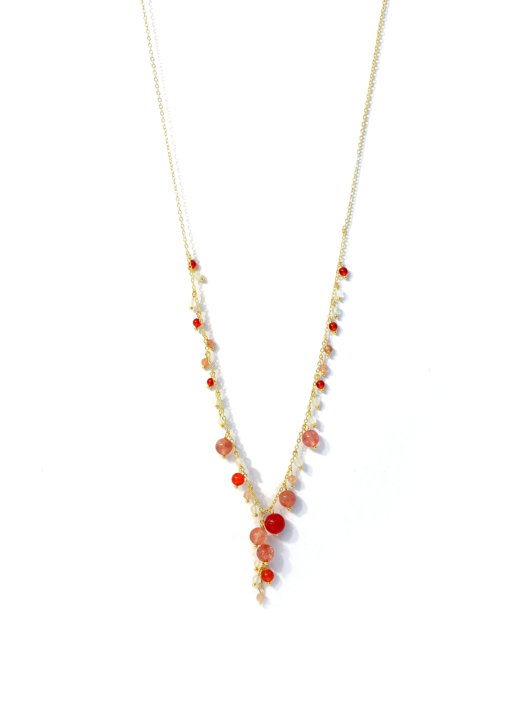 Chuncky Rose Stone Necklace - 6-101-3054