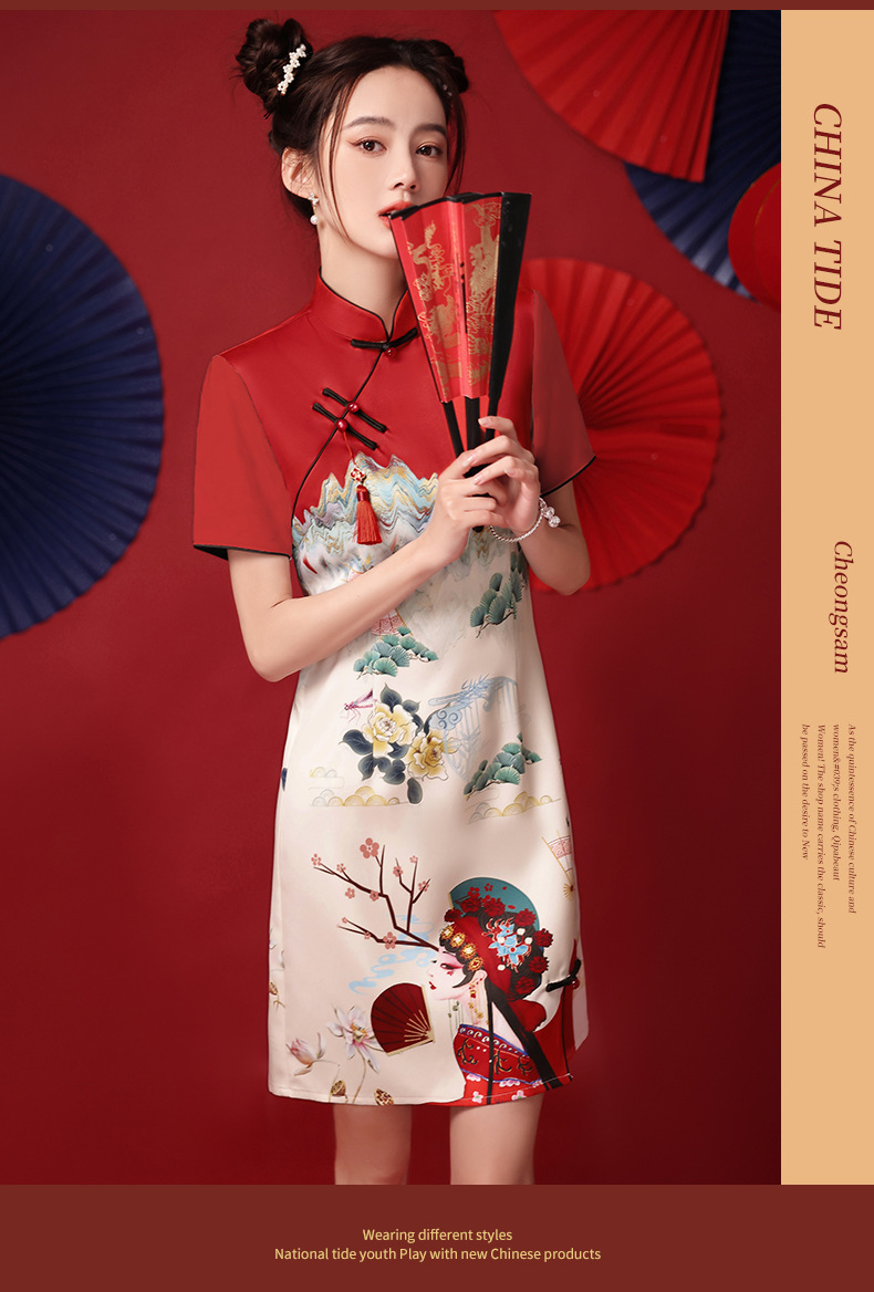 Premium Photo | Cute young asian woman wear cheongsam with action for  chinese new year concept