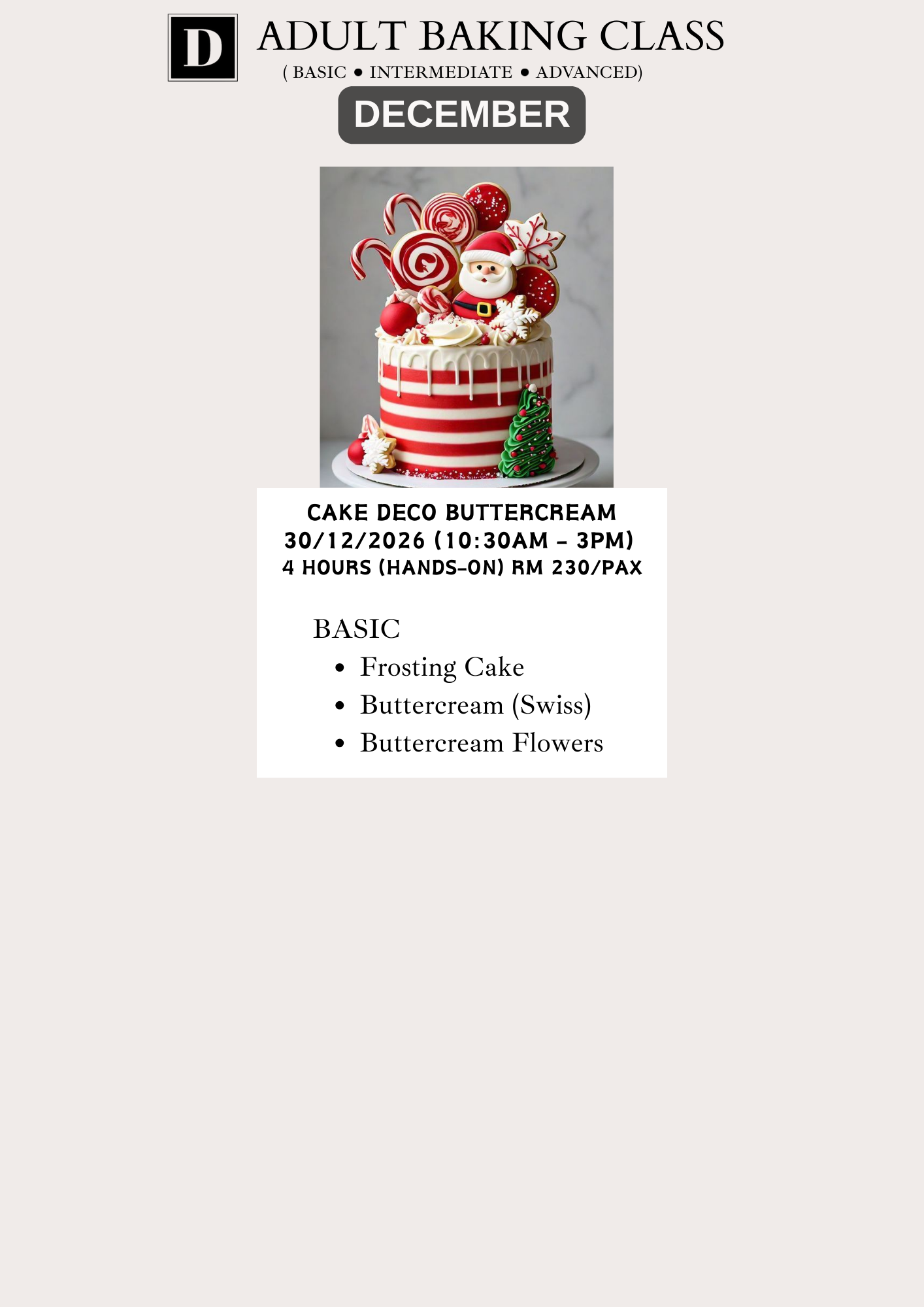 Adult Baking Class 2026