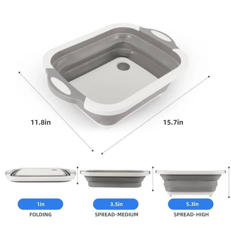 Collapsible Cutting Board, 3 in 1 Multifunctional Foldable