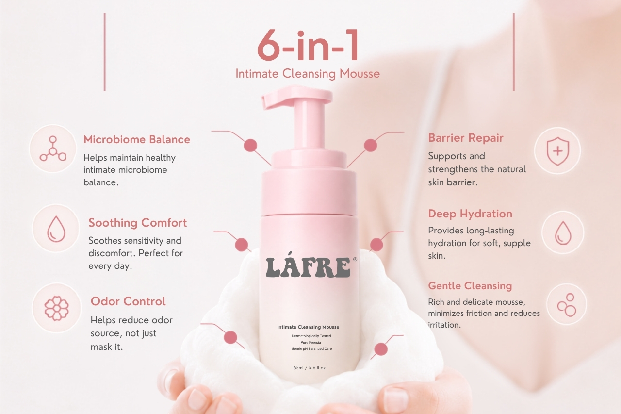 Woman enjoying LAFRE intimate care