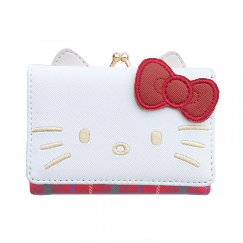 【Sanrio】氣質格紋口金扣短夾-