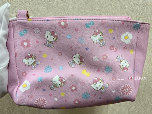 【Sanrio】日本限定 Hello Kitty 和風 輕量皮革斜背包 - 粉-2