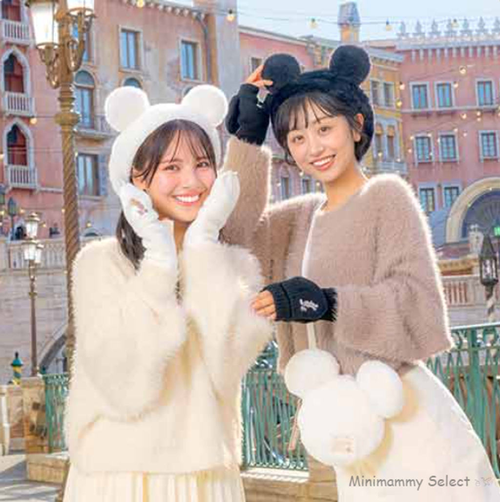【東京迪士尼】貝雷帽(毛毛豹紋系列_米奇_白色) (2025_1016)-2