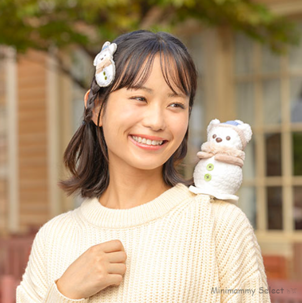 【東京迪士尼】Duffy 達菲冬季系列 絨毛夾式吊飾(雪人_達菲熊) (2025_1104)-2