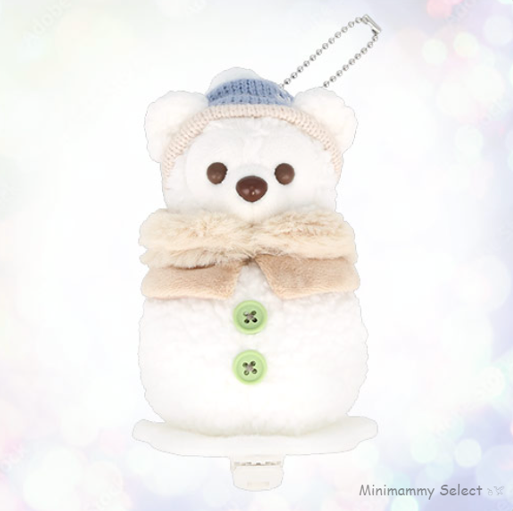 【東京迪士尼】Duffy 達菲冬季系列 絨毛夾式吊飾(雪人_達菲熊) (2025_1104)-