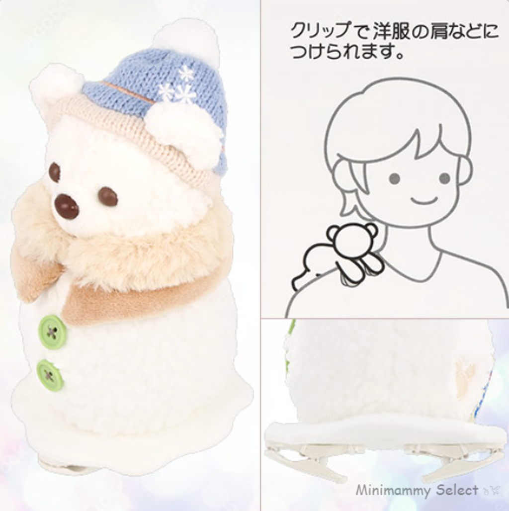 【東京迪士尼】Duffy 達菲冬季系列 絨毛夾式吊飾(雪人_達菲熊) (2025_1104)-1