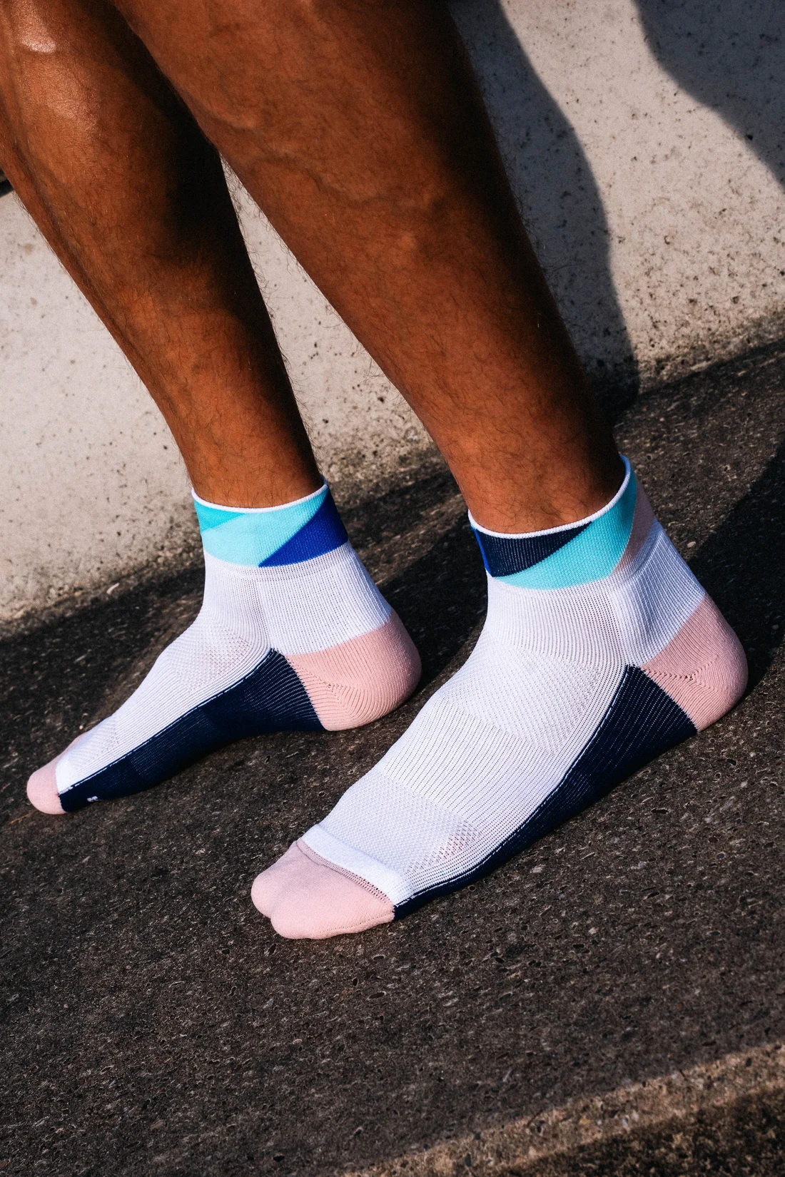 跑步運動機能短襪 POLYGONS SHORT NAVY MINT05