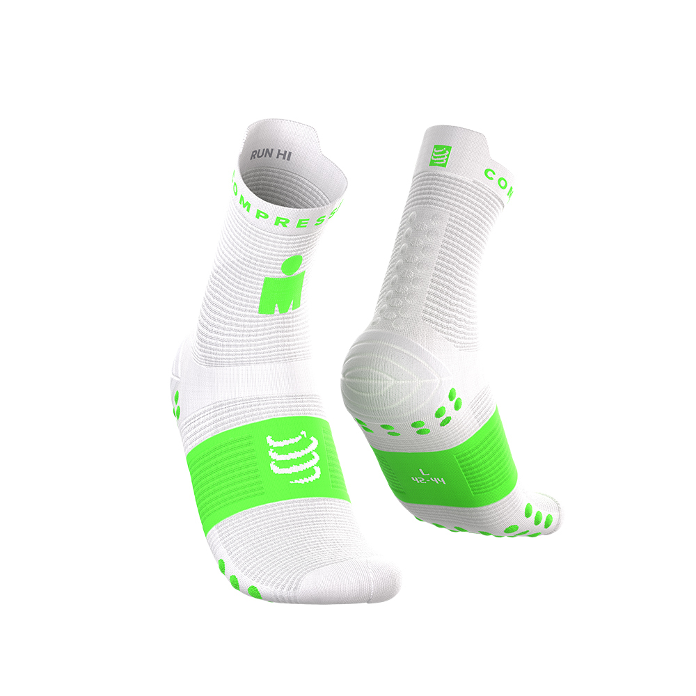 2026 Ironman V4 跑步襪標準筒 白螢光綠