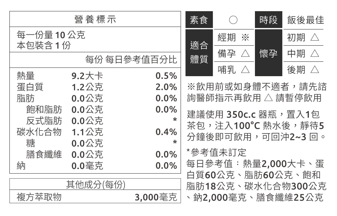 Shopline_商品_營養標示及體質沖泡_Mobile_瑪卡薑棗_