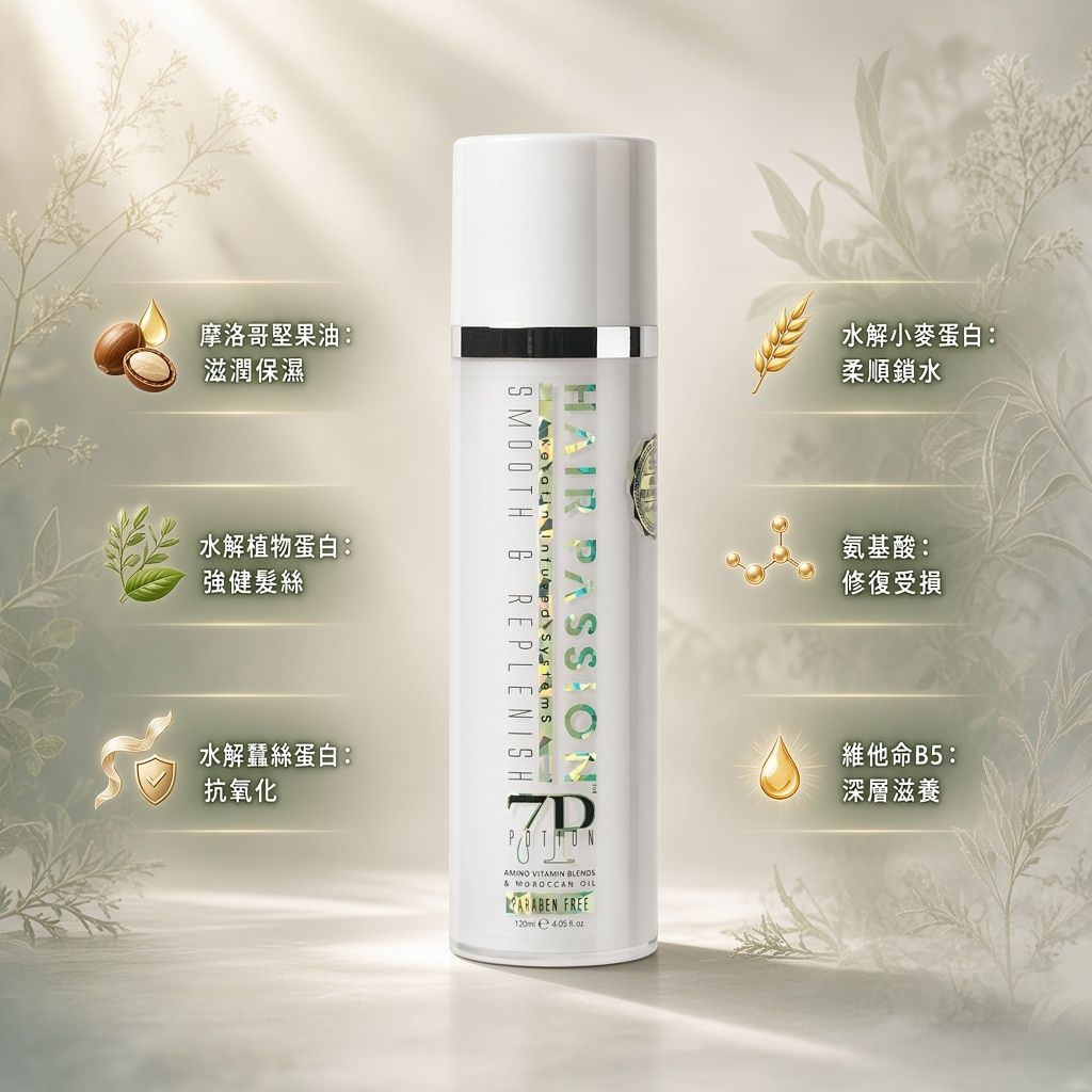 7P夢幻髮肌精華乳(免沖洗護髮)-成分