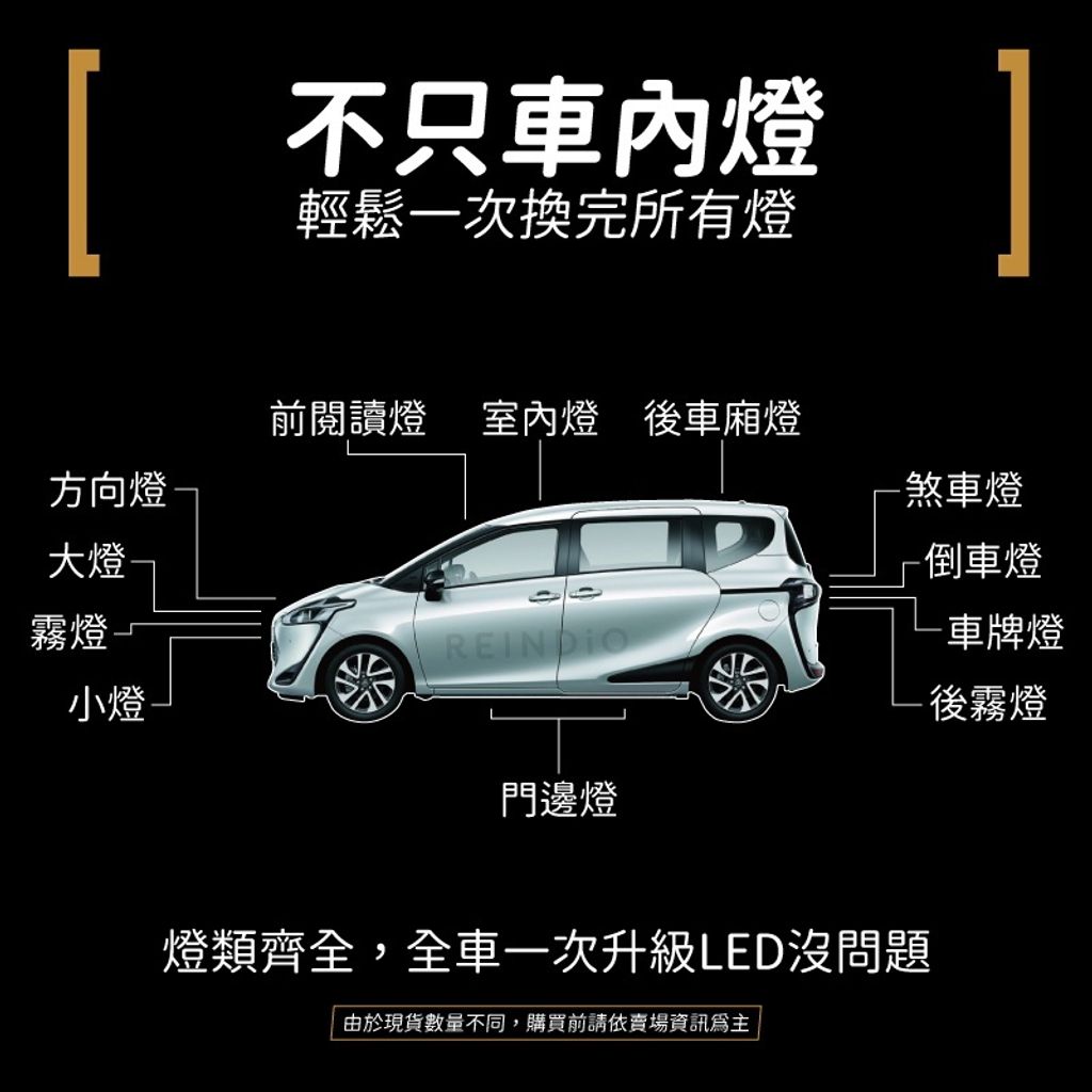 Sienta 車內燈 室內燈 LED燈泡 實拍圖