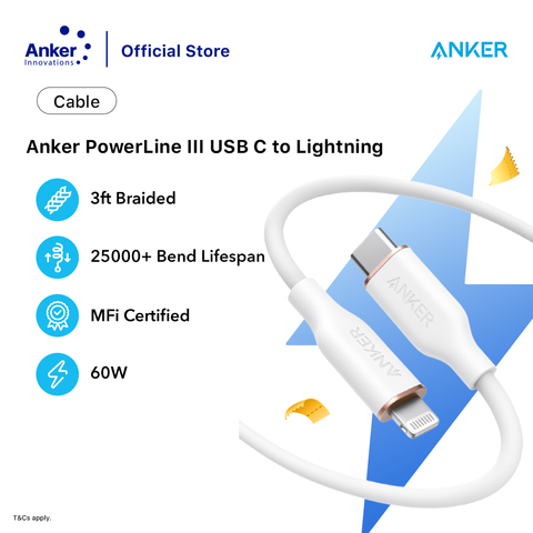Anker Powerline III USB c - Lighitning White