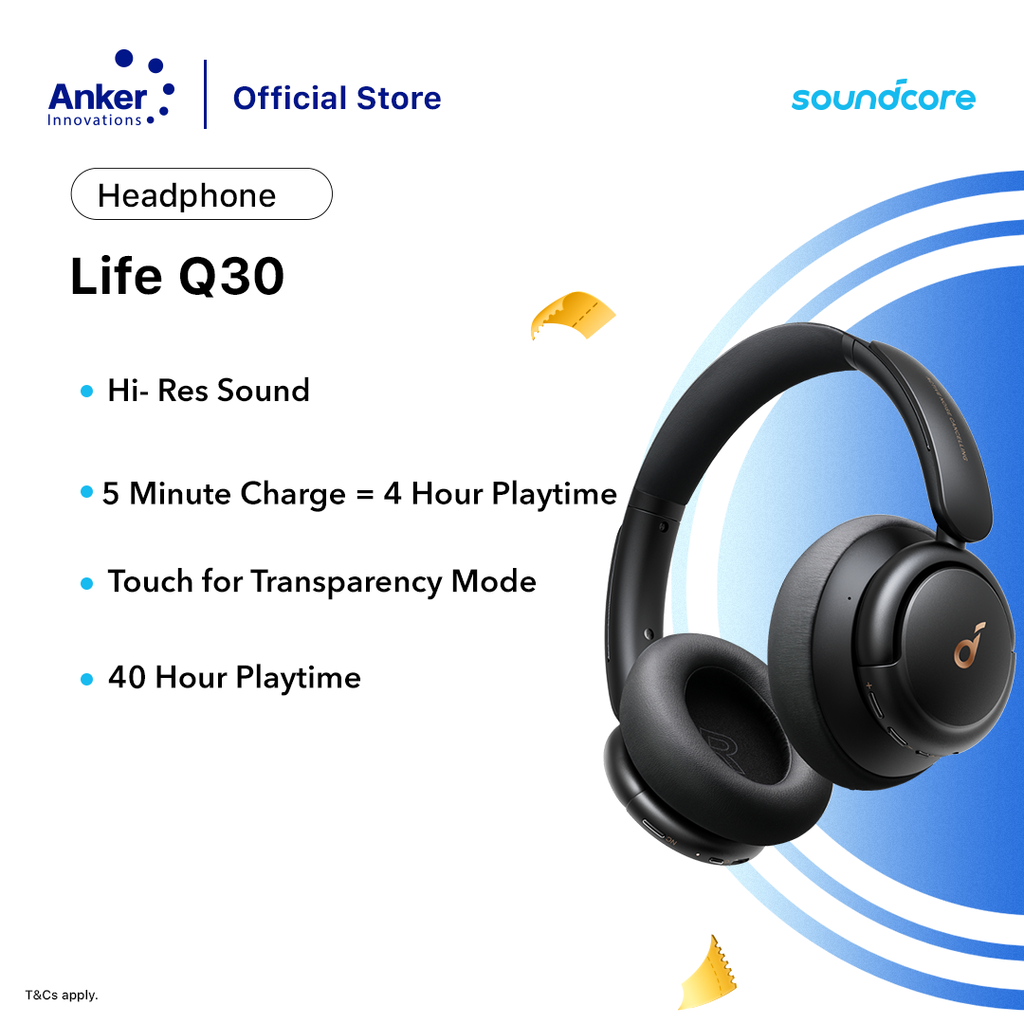 Anker Soundcore Life Q30 Wireless Headphones (40-hr Playtime