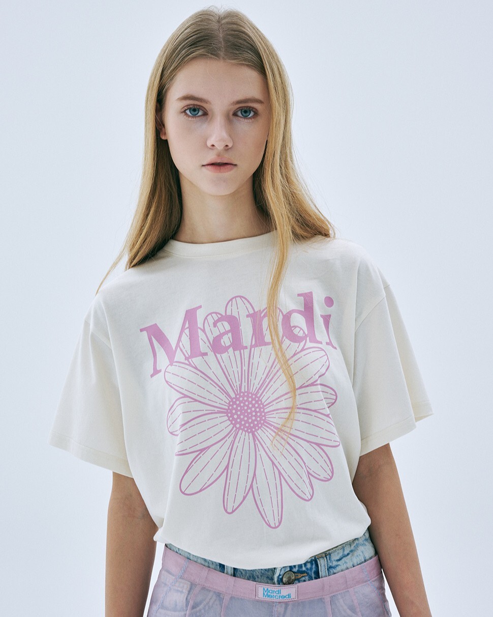 TSHIRT FLOWERMARDI_CREAM PINKLAVENDER★
