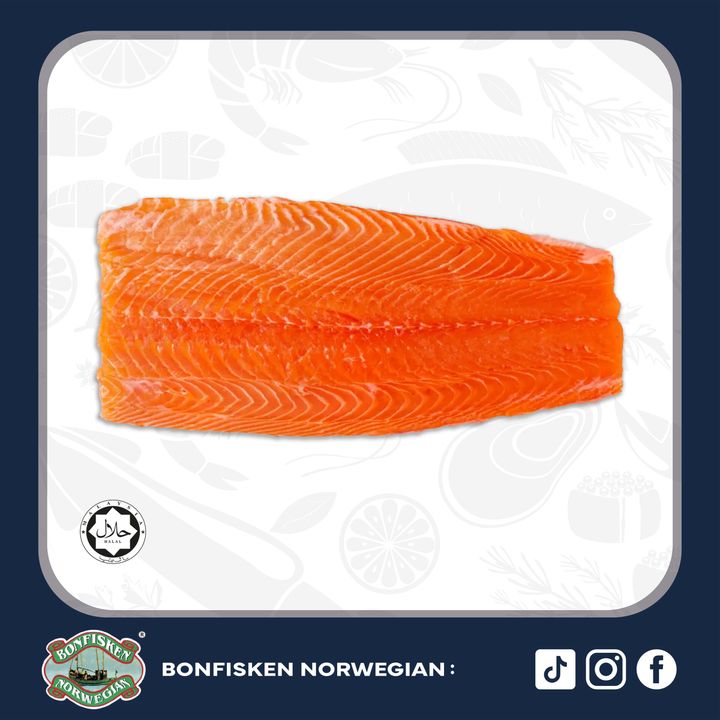Frozen Atlantic Salmon Fillet Boneless Skin-on 1.1kg - 1.3 kg