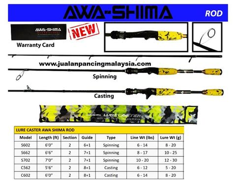 AWASHIMA JAPAN Lure Caster V1 Baitcasting & Spinning Rod CF.JPG